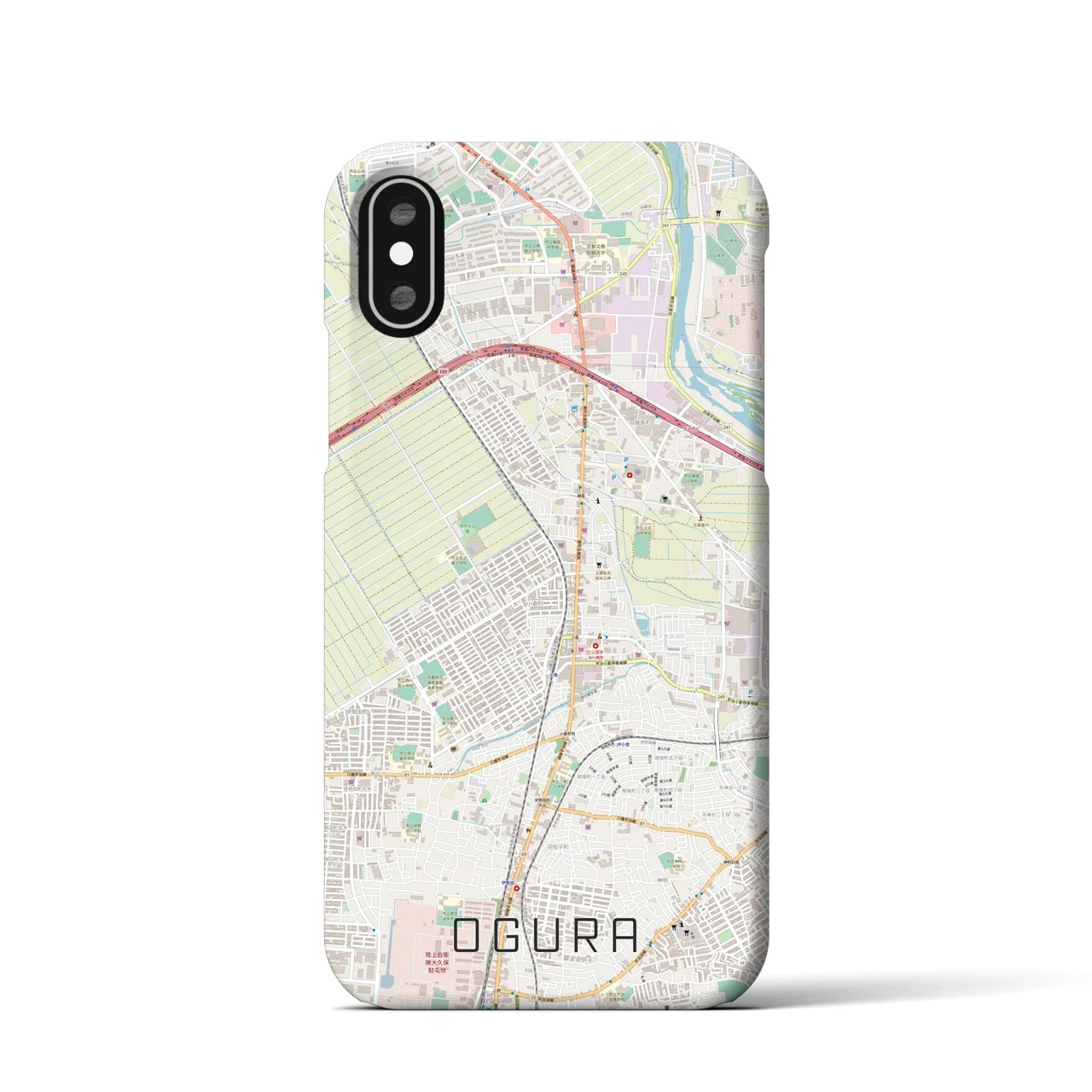 【小倉(京都府)】地図柄iPhoneケース(バックカバータイプ)