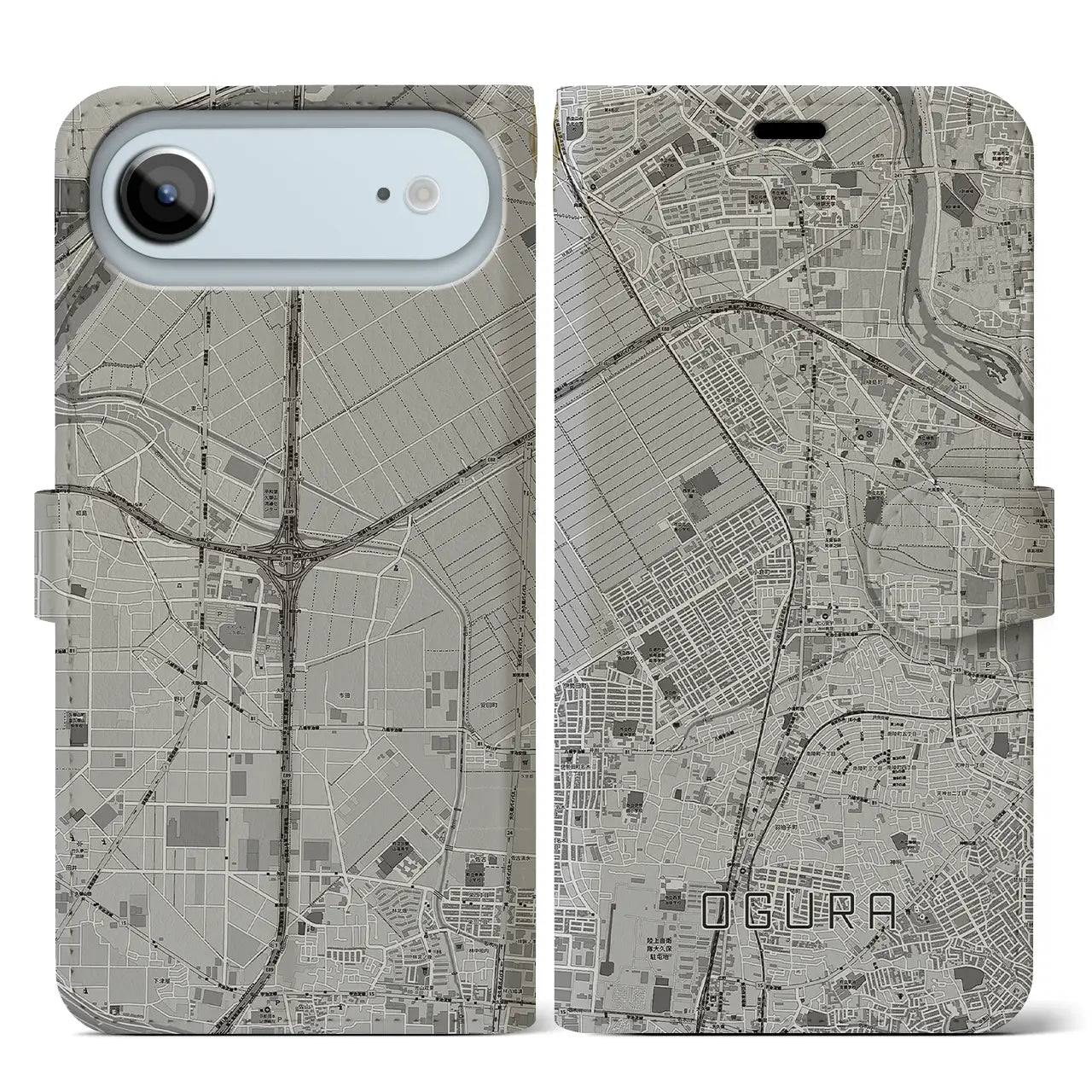 【小倉(京都府)】地図柄iPhoneケース(手帳タイプ)