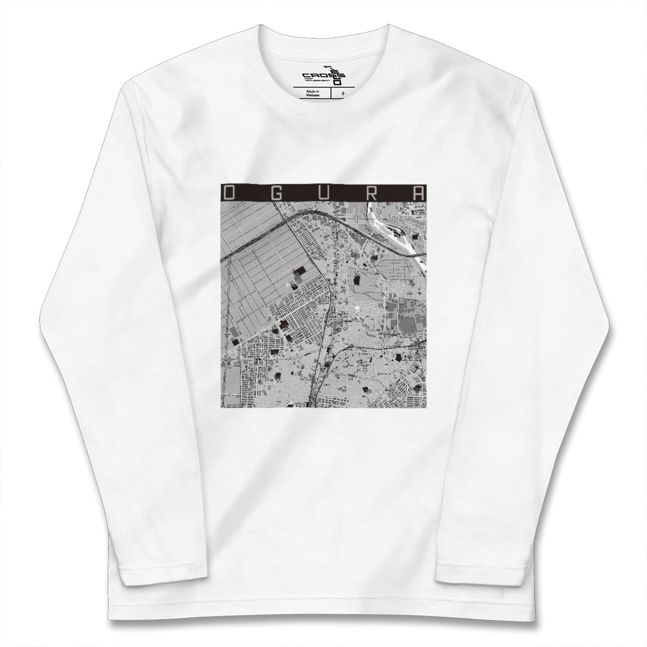 【小倉(京都府)(京都府)】地図柄ロングスリーブTシャツ