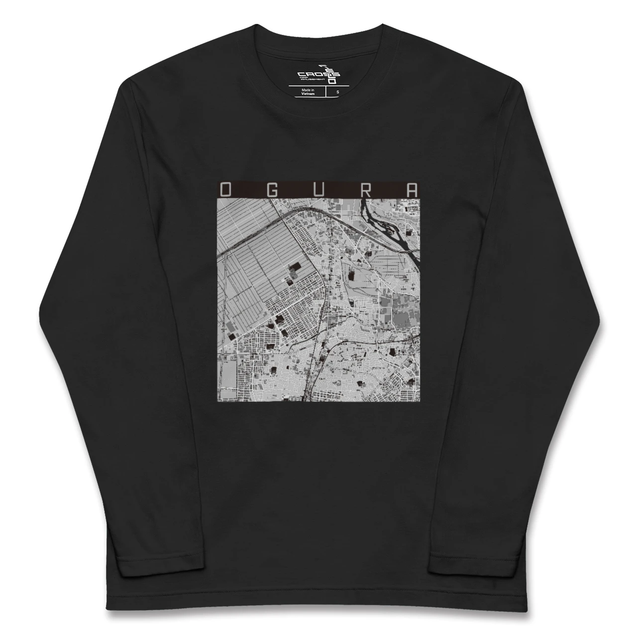 【小倉(京都府)(京都府)】地図柄ロングスリーブTシャツ