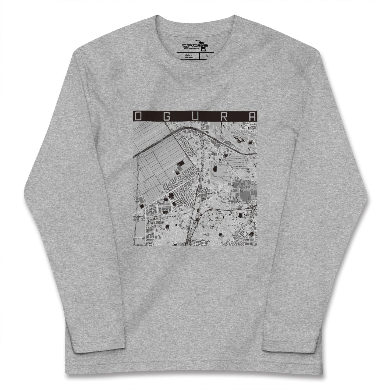 【小倉(京都府)(京都府)】地図柄ロングスリーブTシャツ