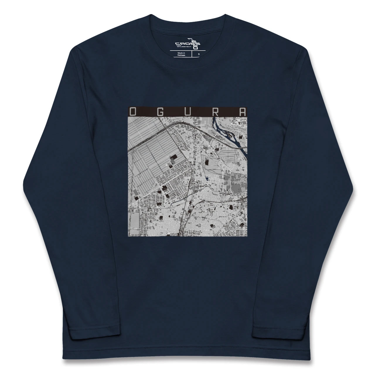 【小倉(京都府)(京都府)】地図柄ロングスリーブTシャツ