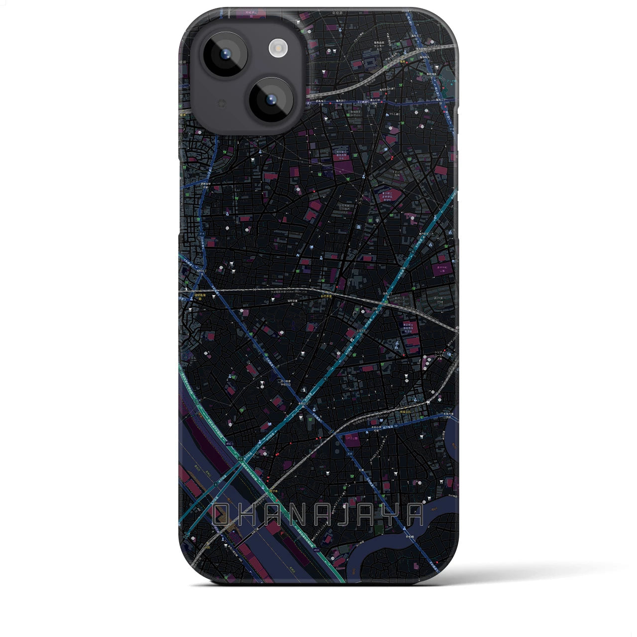 【お花茶屋(東京都)】地図柄iPhoneケース(バックカバータイプ)