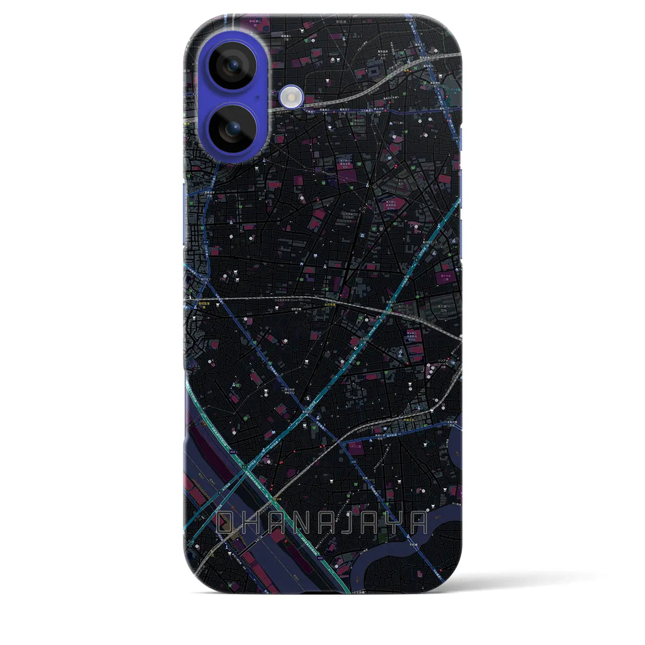 【お花茶屋(東京都)】地図柄iPhoneケース(バックカバータイプ)