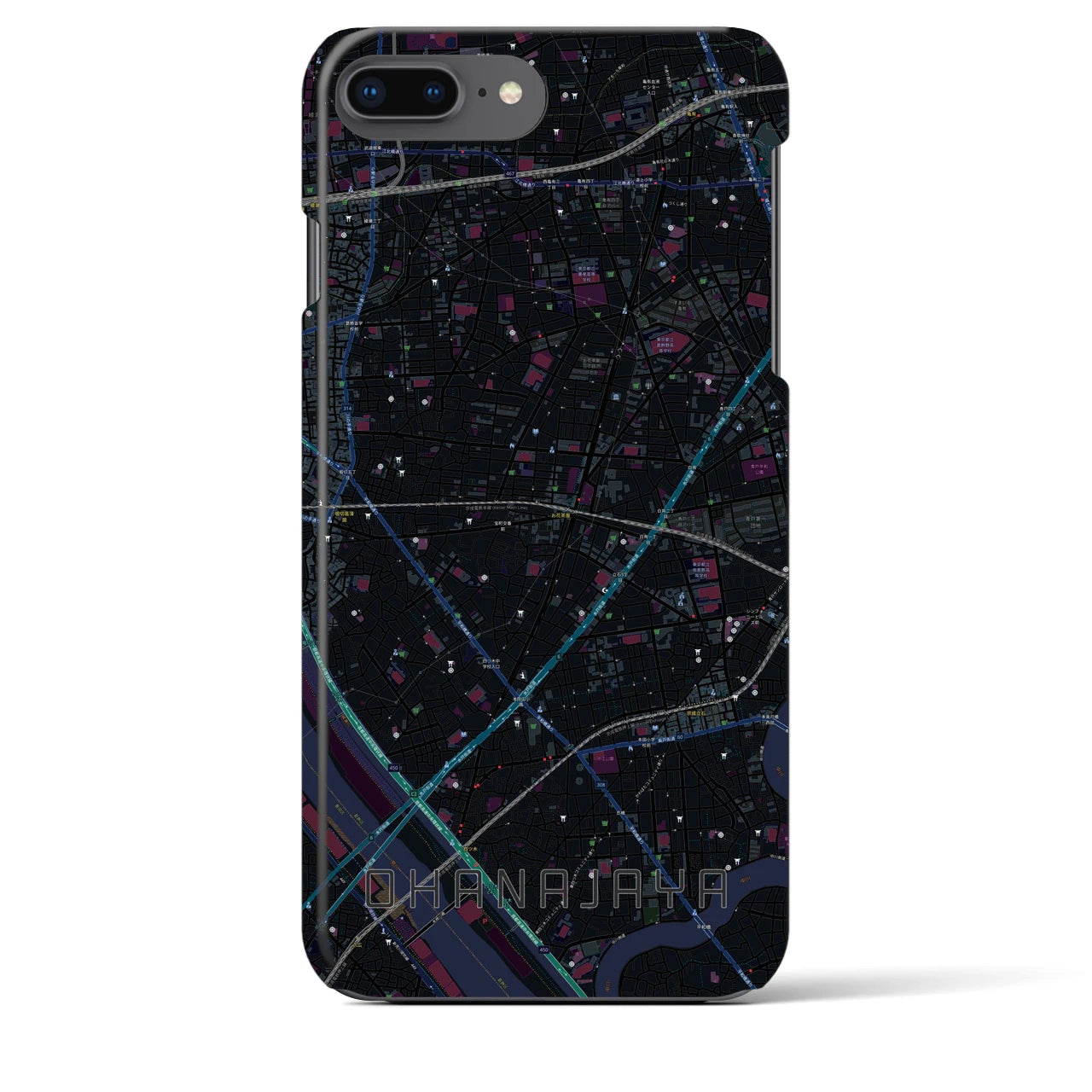 【お花茶屋(東京都)】地図柄iPhoneケース(バックカバータイプ)