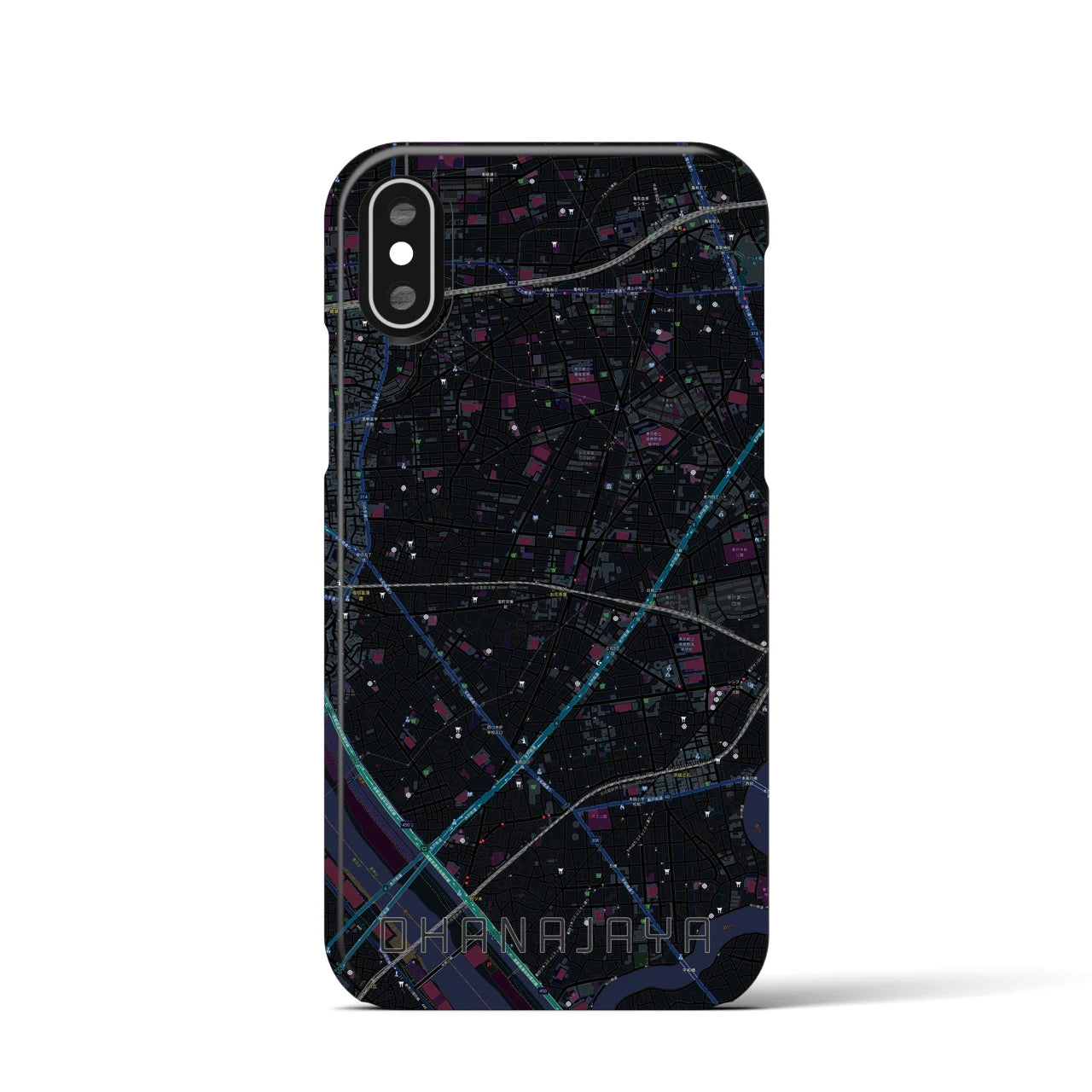 【お花茶屋(東京都)】地図柄iPhoneケース(バックカバータイプ)