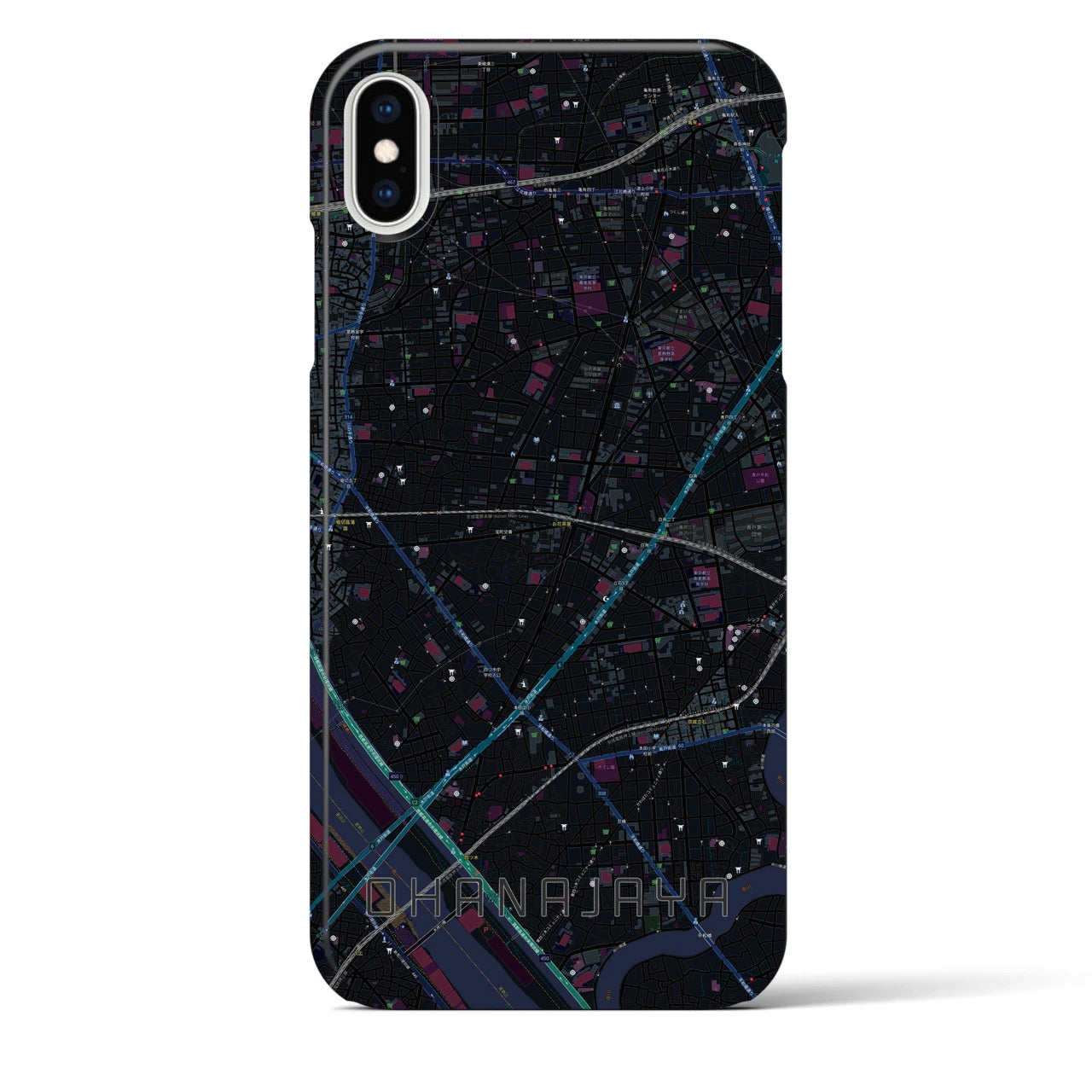 【お花茶屋(東京都)】地図柄iPhoneケース(バックカバータイプ)