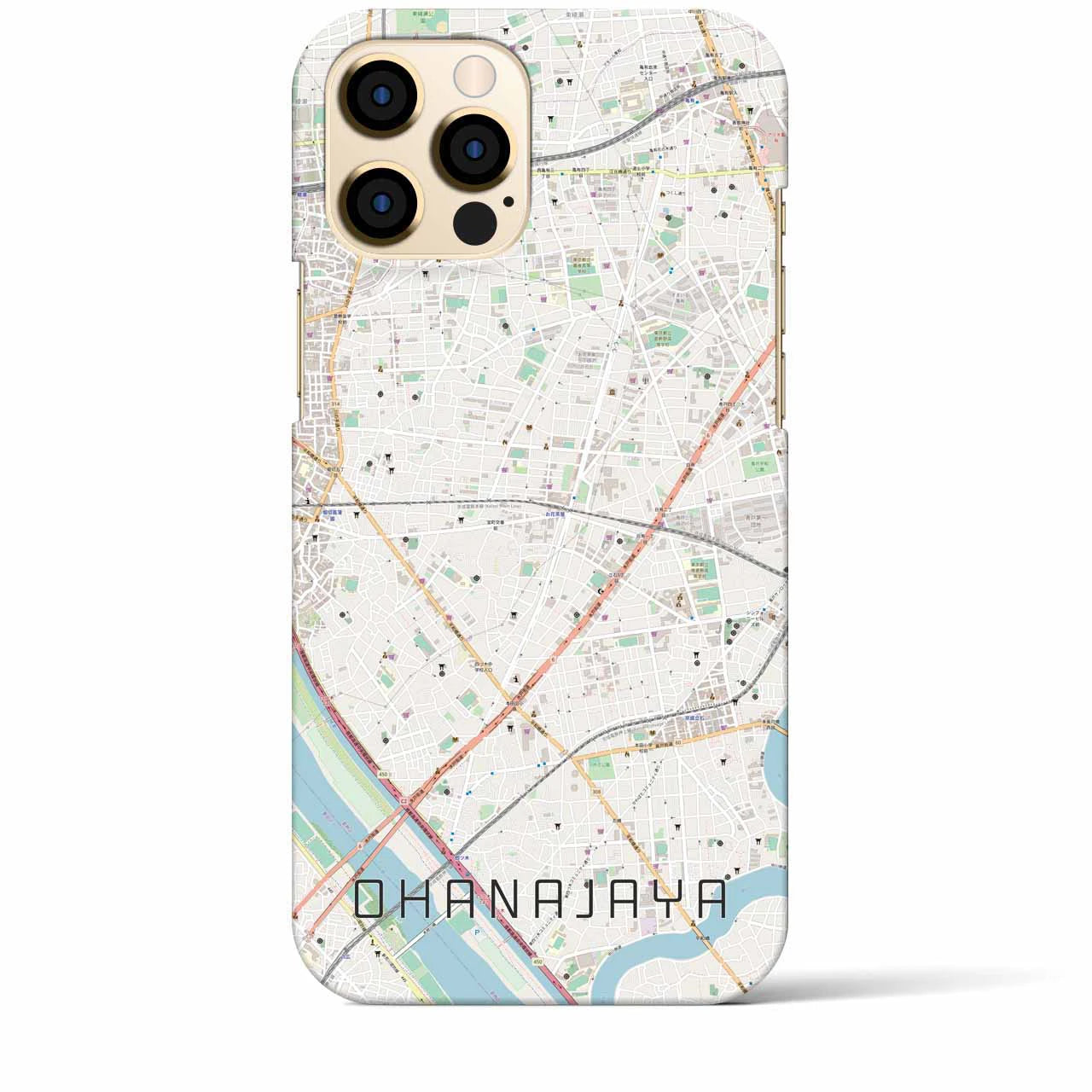【お花茶屋(東京都)】地図柄iPhoneケース(バックカバータイプ)