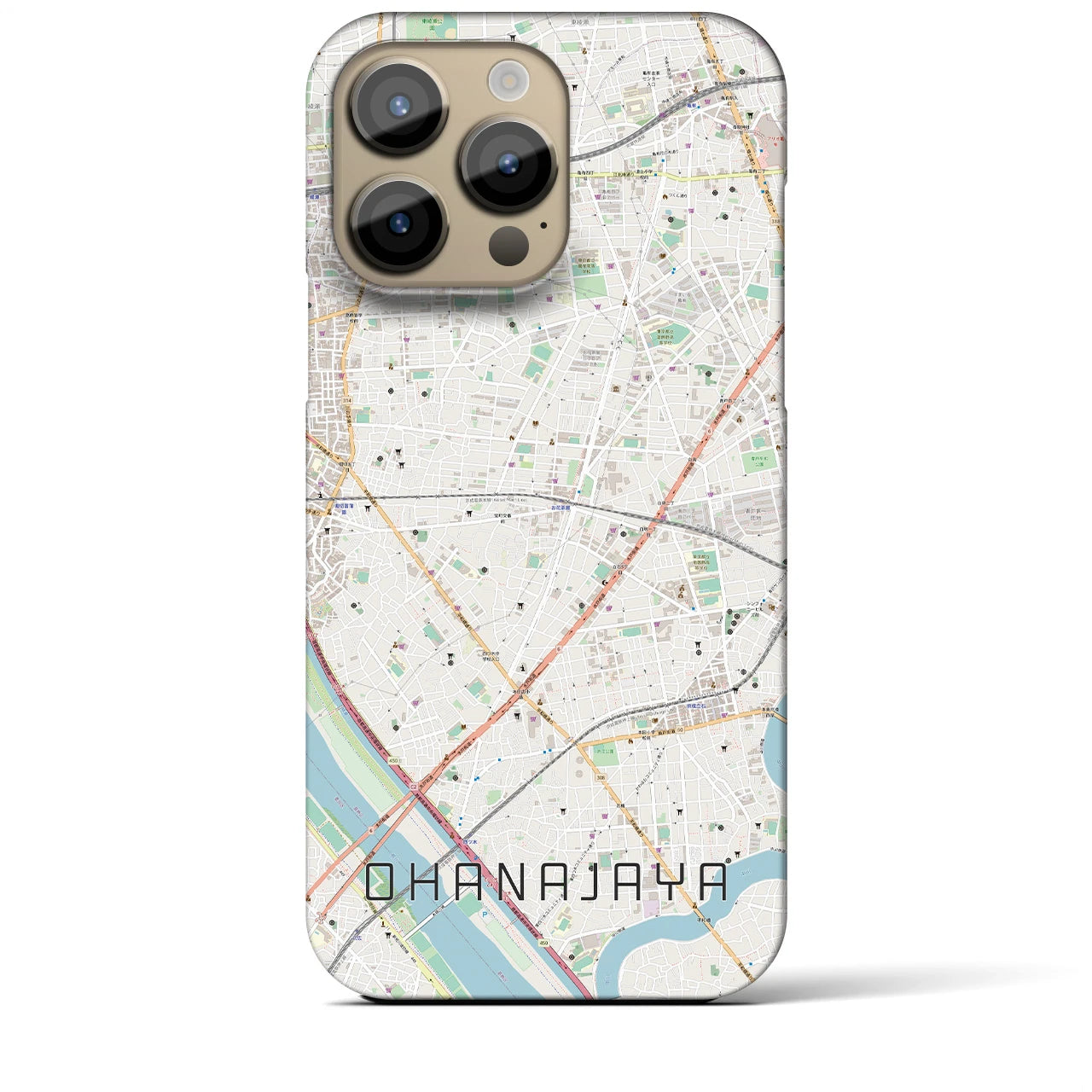 【お花茶屋(東京都)】地図柄iPhoneケース(バックカバータイプ)