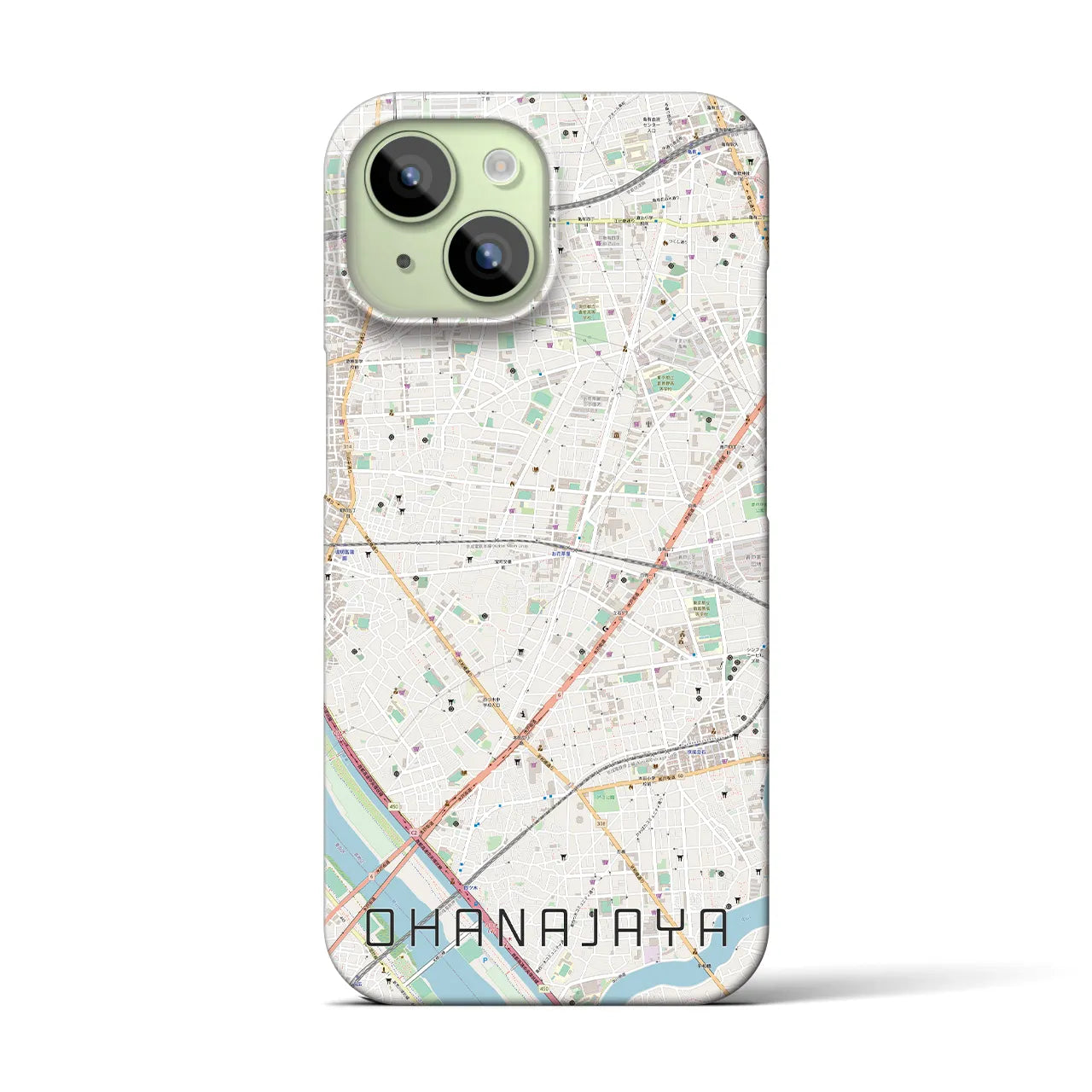 【お花茶屋(東京都)】地図柄iPhoneケース(バックカバータイプ)