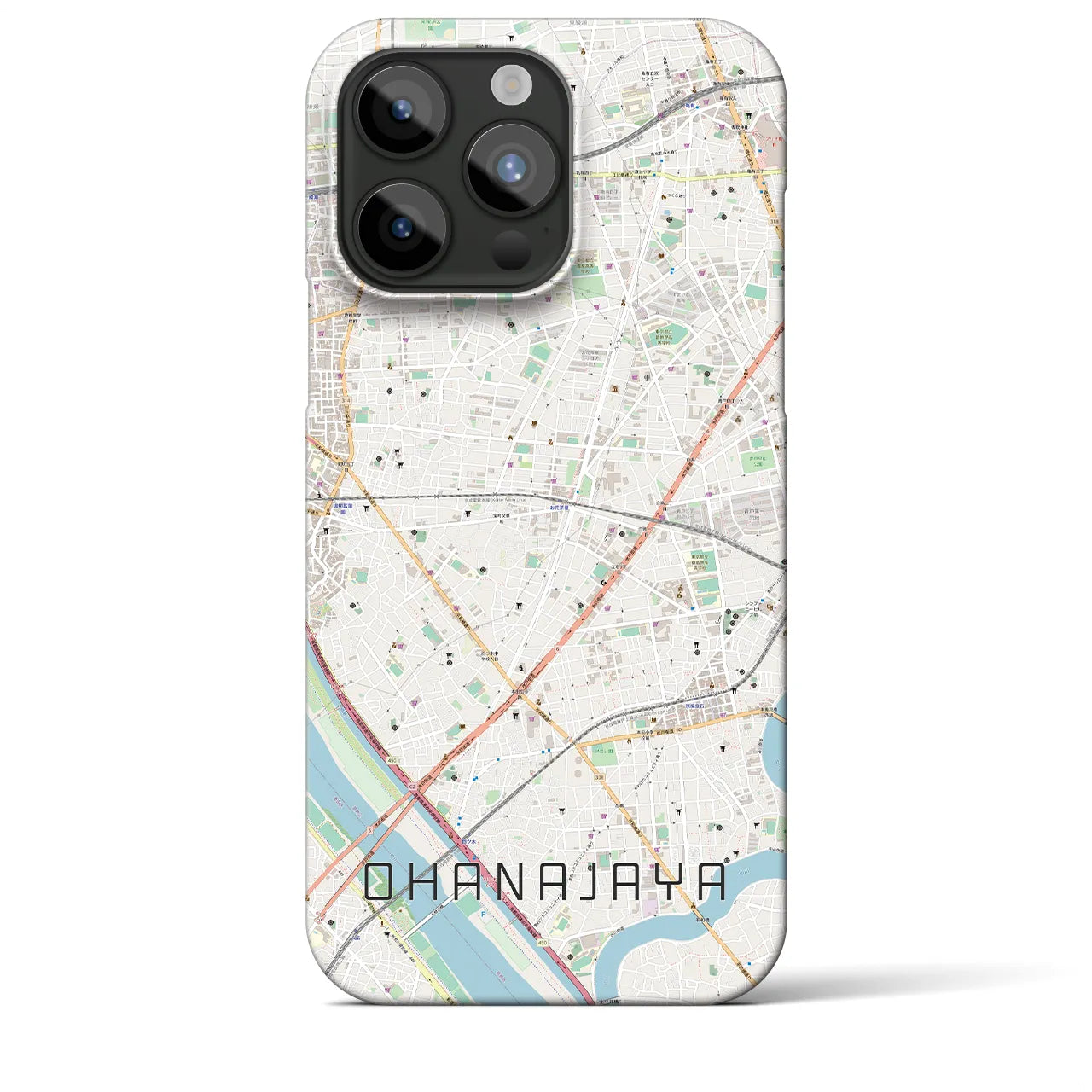 【お花茶屋(東京都)】地図柄iPhoneケース(バックカバータイプ)