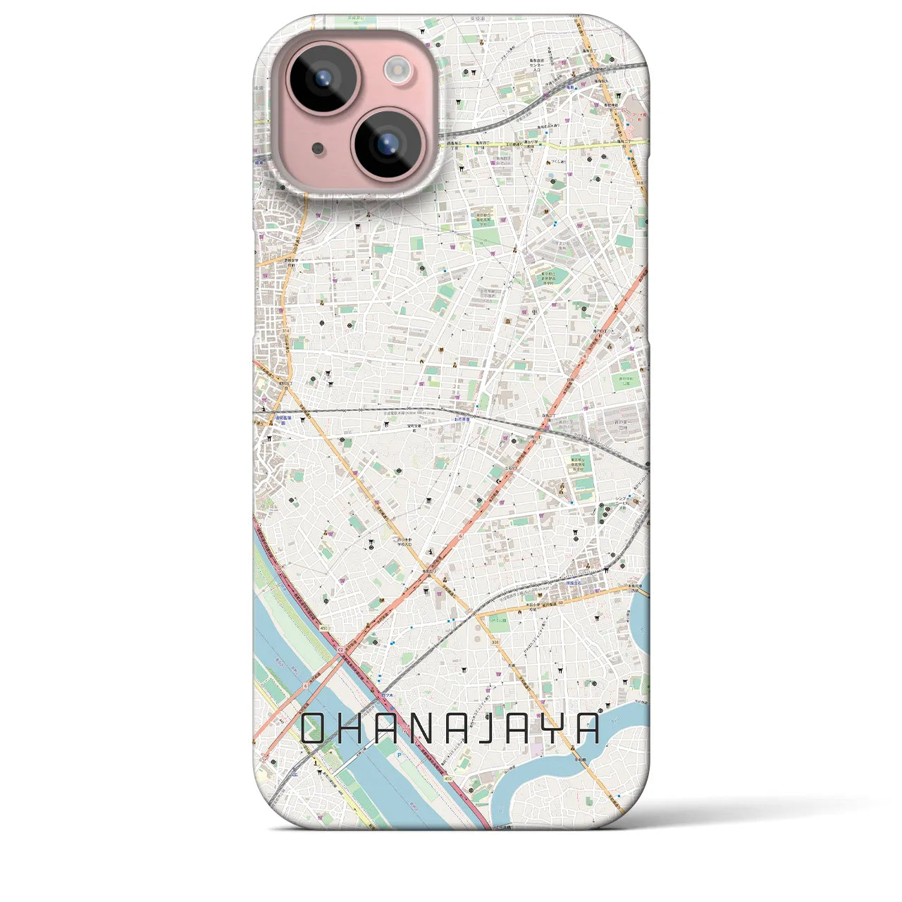 【お花茶屋(東京都)】地図柄iPhoneケース(バックカバータイプ)