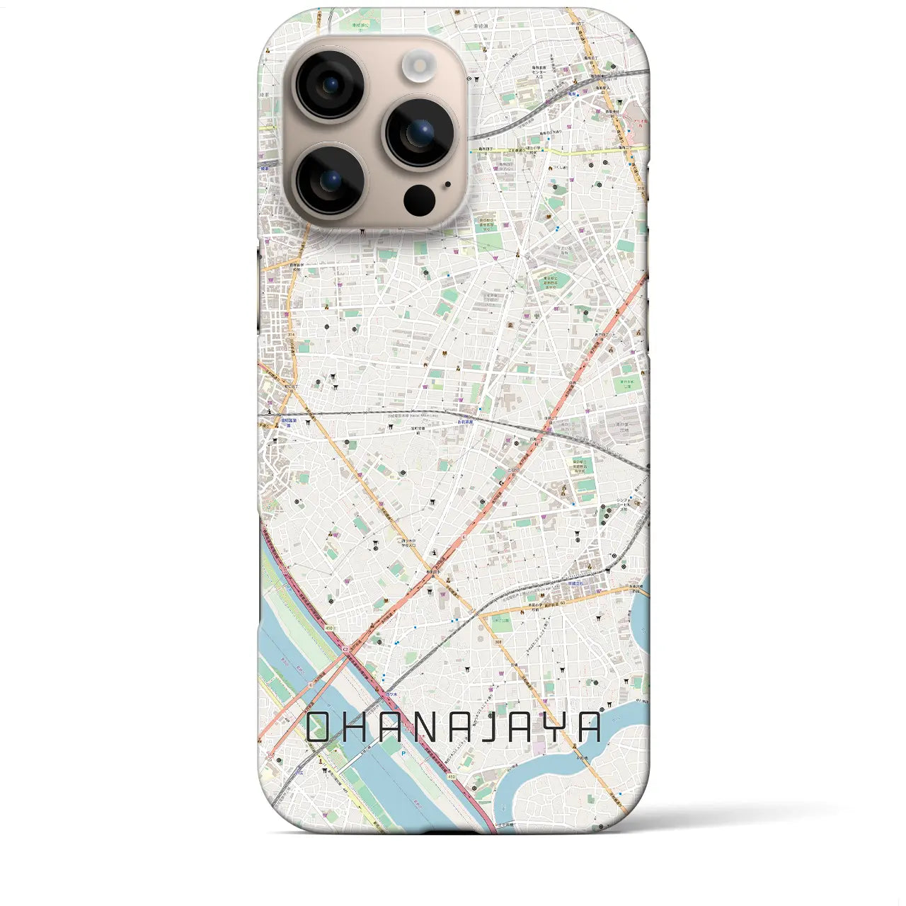【お花茶屋(東京都)】地図柄iPhoneケース(バックカバータイプ)