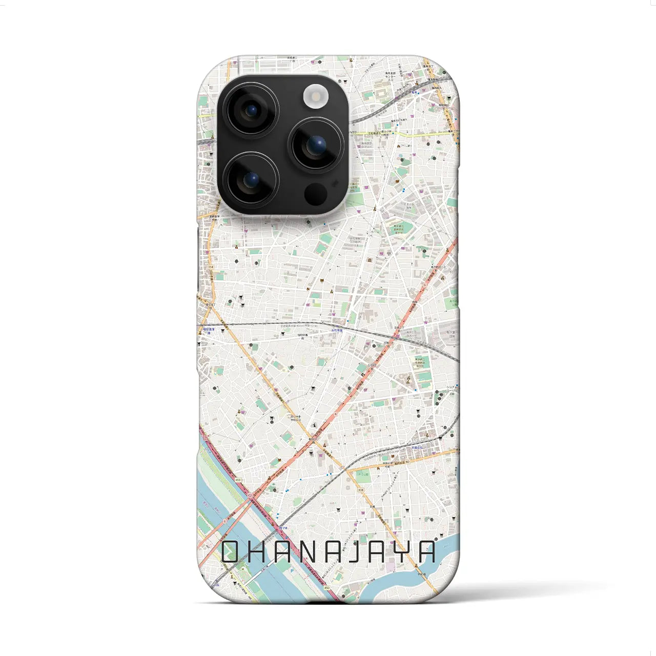 【お花茶屋(東京都)】地図柄iPhoneケース(バックカバータイプ)