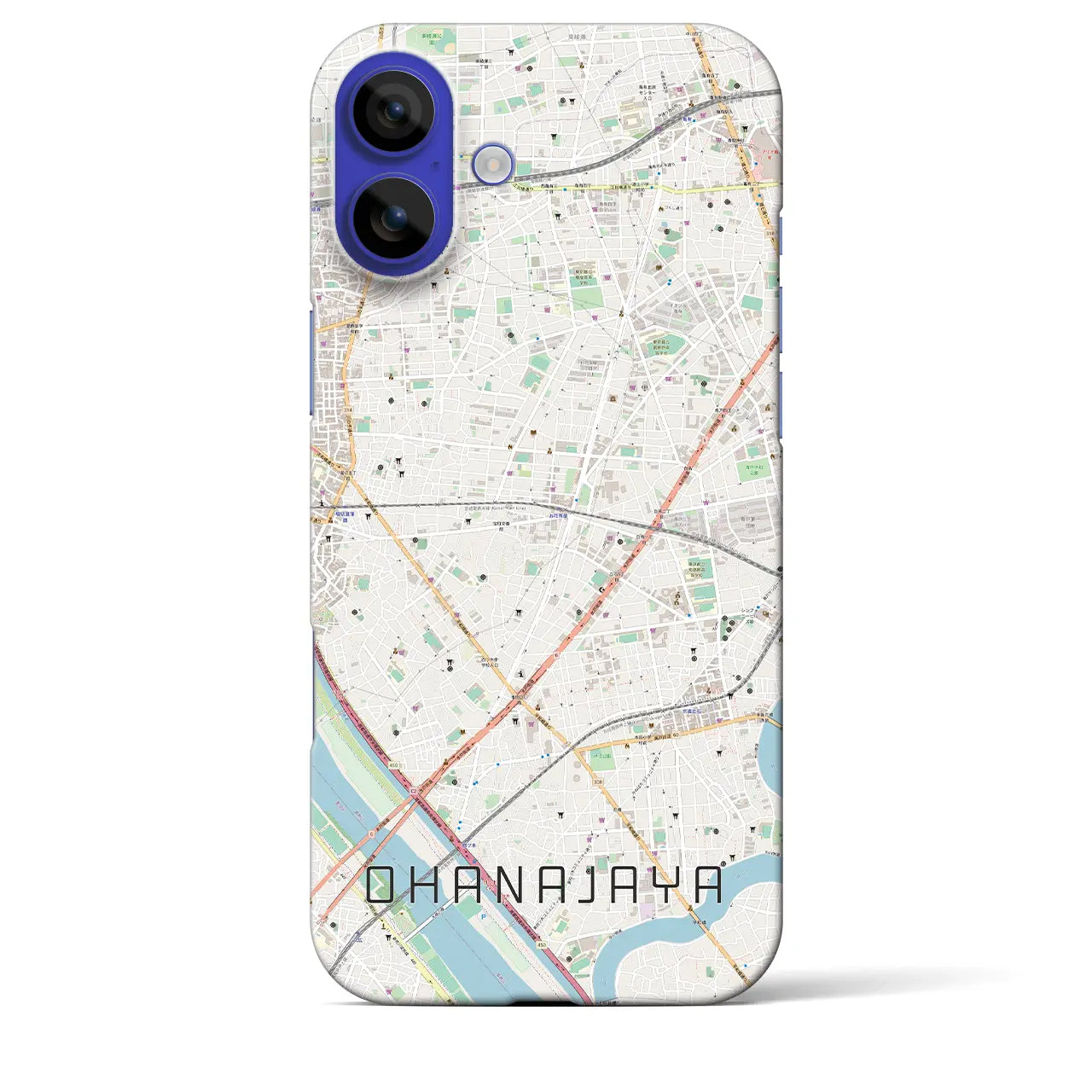 【お花茶屋(東京都)】地図柄iPhoneケース(バックカバータイプ)
