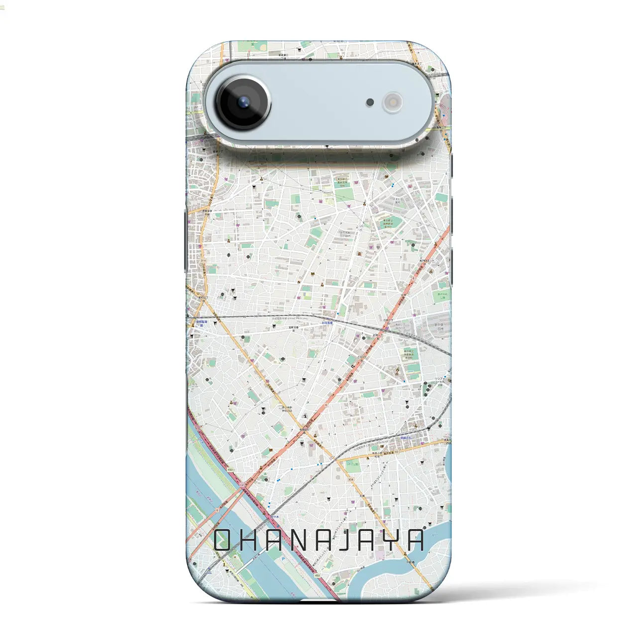 【お花茶屋(東京都)】地図柄iPhoneケース(バックカバータイプ)ナチュラル・iPhone 17 Pro Max 用