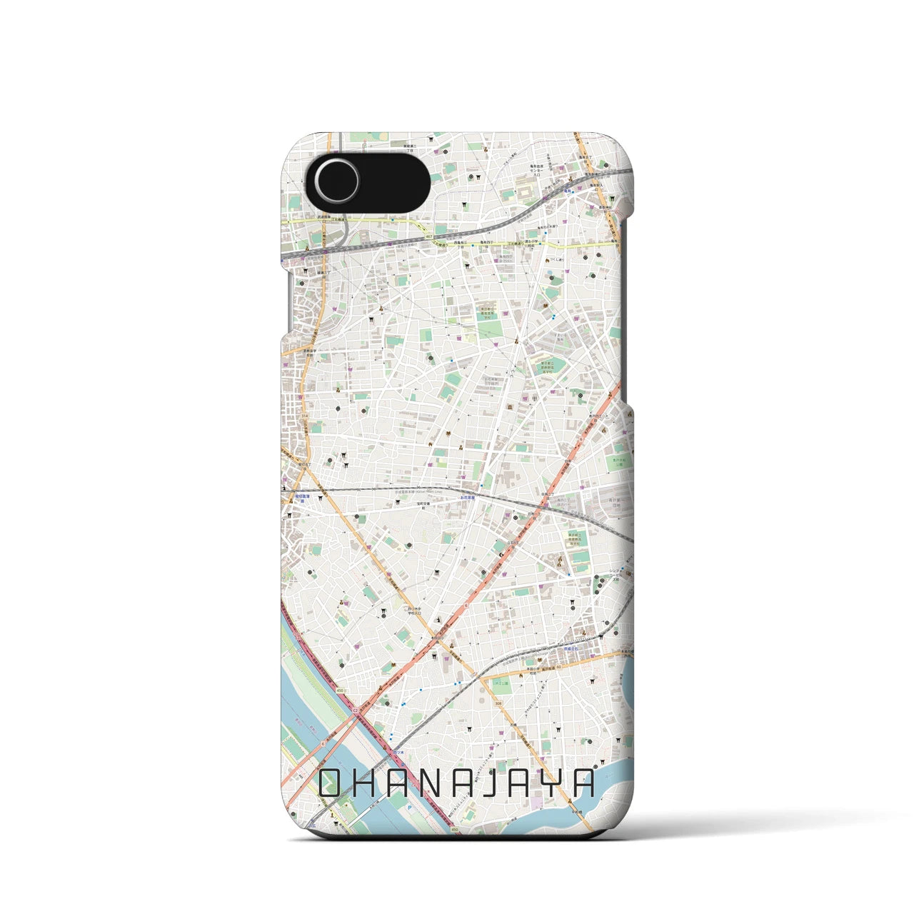 【お花茶屋(東京都)】地図柄iPhoneケース(バックカバータイプ)