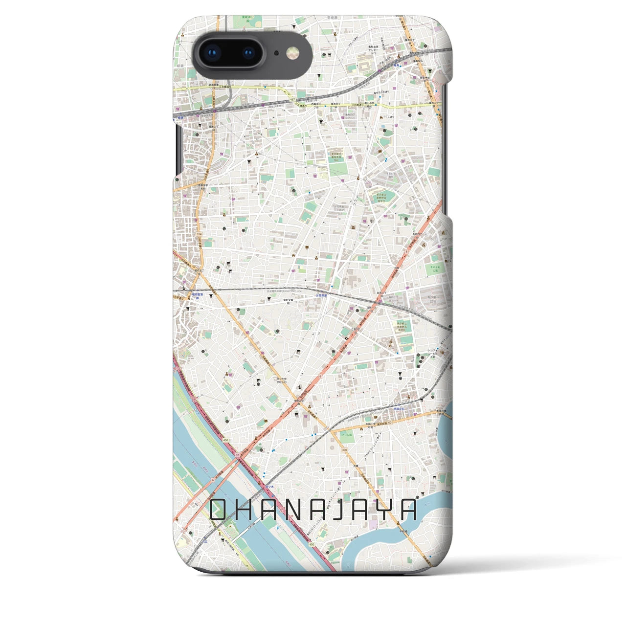 【お花茶屋(東京都)】地図柄iPhoneケース(バックカバータイプ)