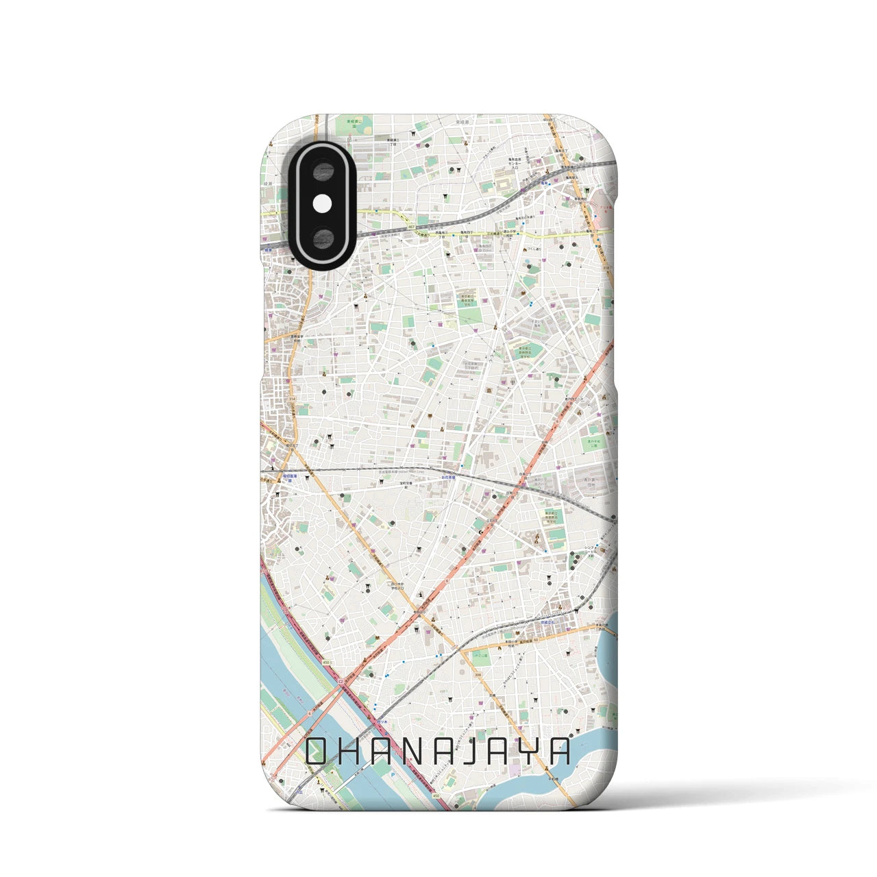 【お花茶屋(東京都)】地図柄iPhoneケース(バックカバータイプ)