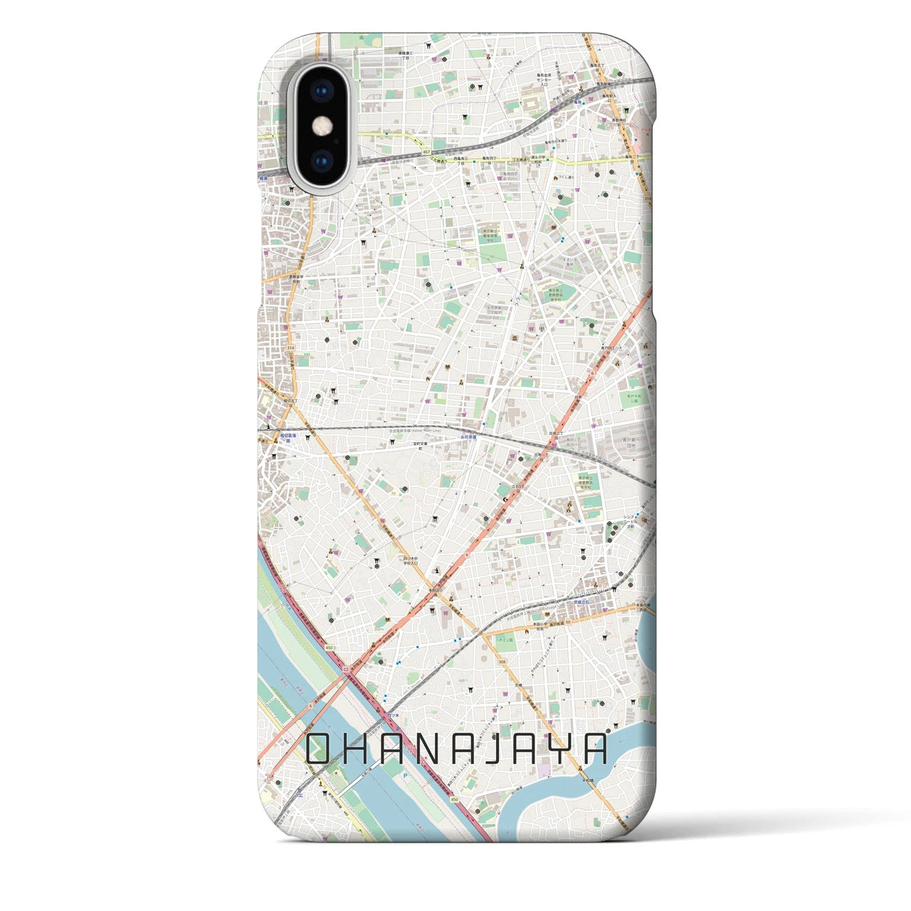 【お花茶屋(東京都)】地図柄iPhoneケース(バックカバータイプ)