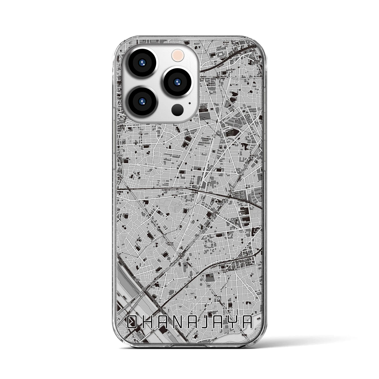 【お花茶屋(東京都)】地図柄iPhoneケース(クリアタイプ)