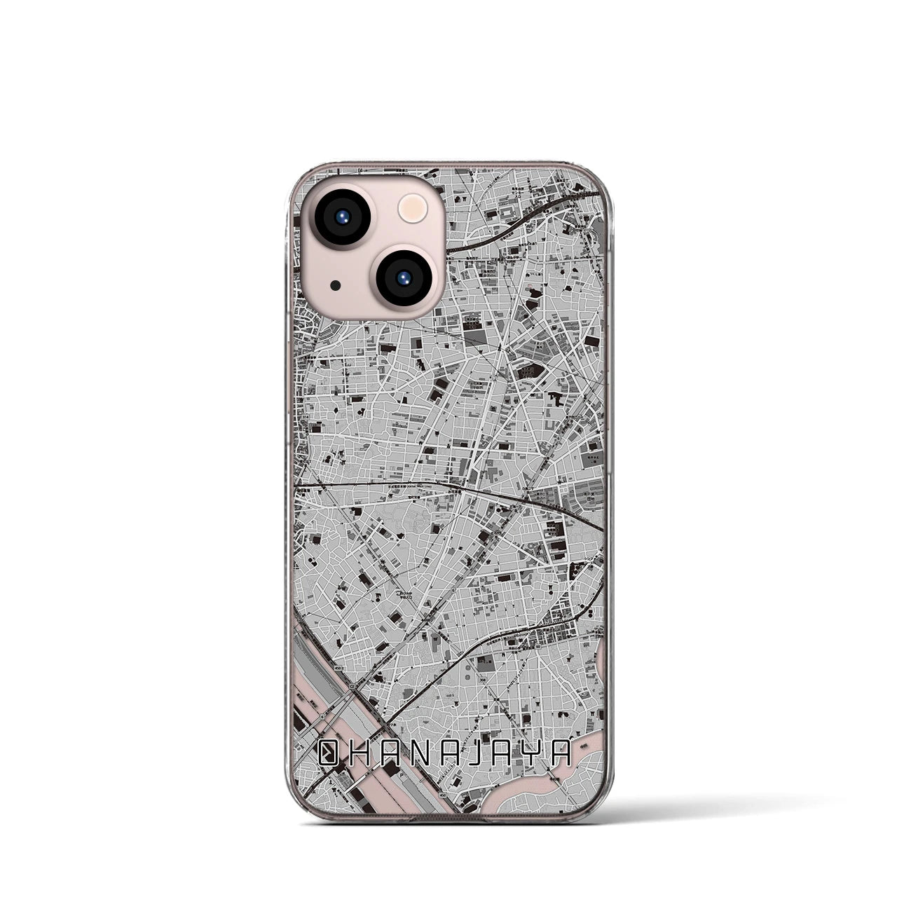 【お花茶屋(東京都)】地図柄iPhoneケース(クリアタイプ)