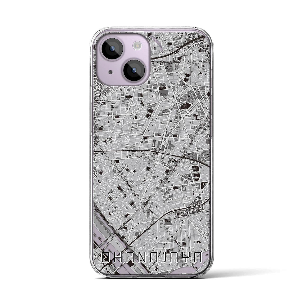 【お花茶屋(東京都)】地図柄iPhoneケース(クリアタイプ)