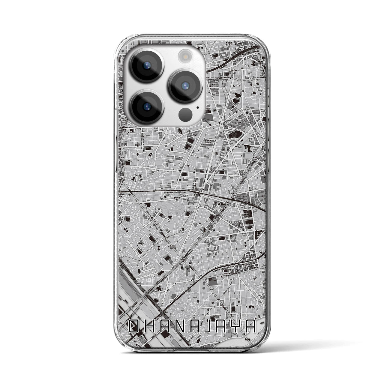 【お花茶屋(東京都)】地図柄iPhoneケース(クリアタイプ)