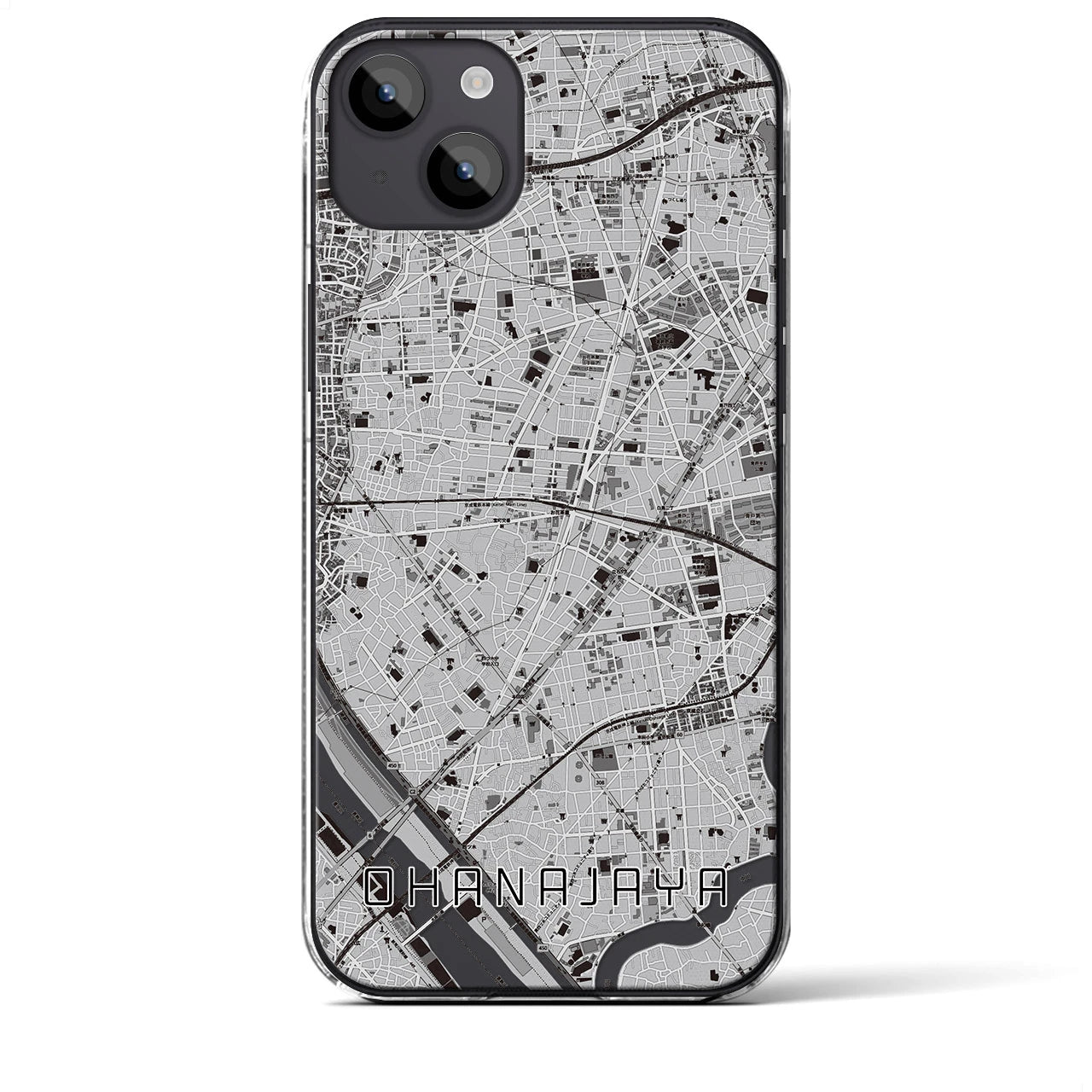 【お花茶屋(東京都)】地図柄iPhoneケース(クリアタイプ)