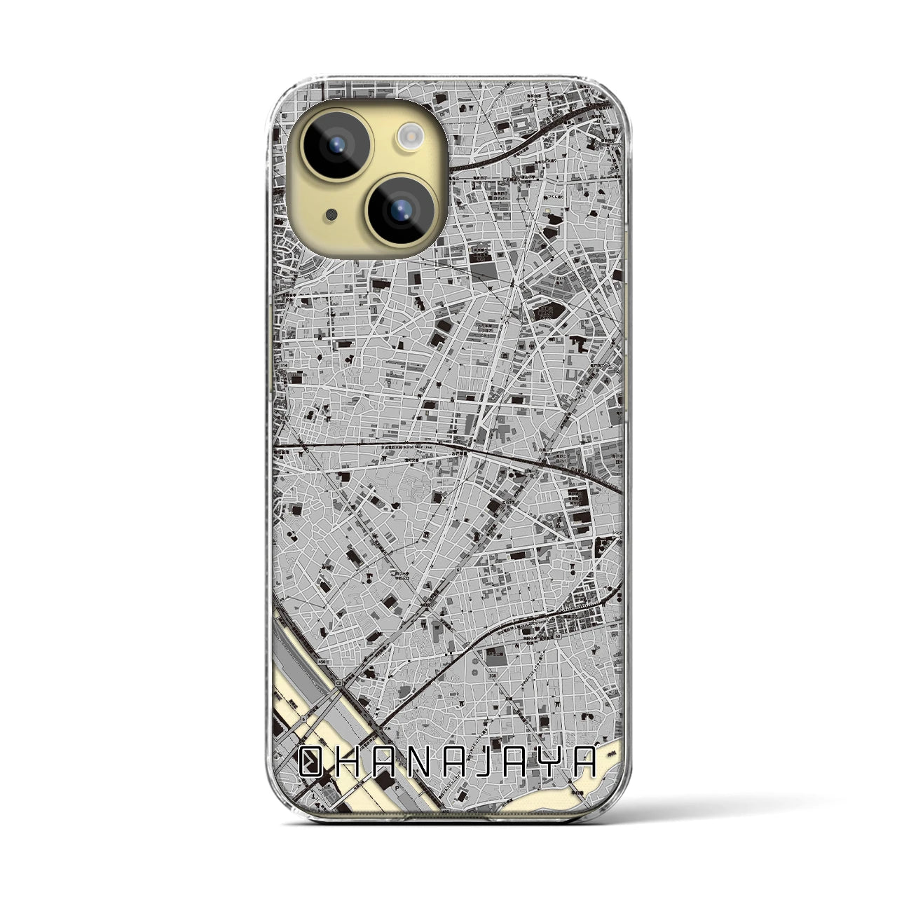 【お花茶屋(東京都)】地図柄iPhoneケース(クリアタイプ)