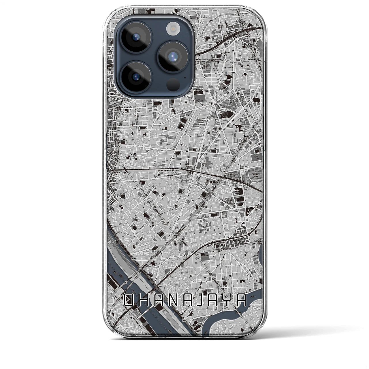 【お花茶屋(東京都)】地図柄iPhoneケース(クリアタイプ)