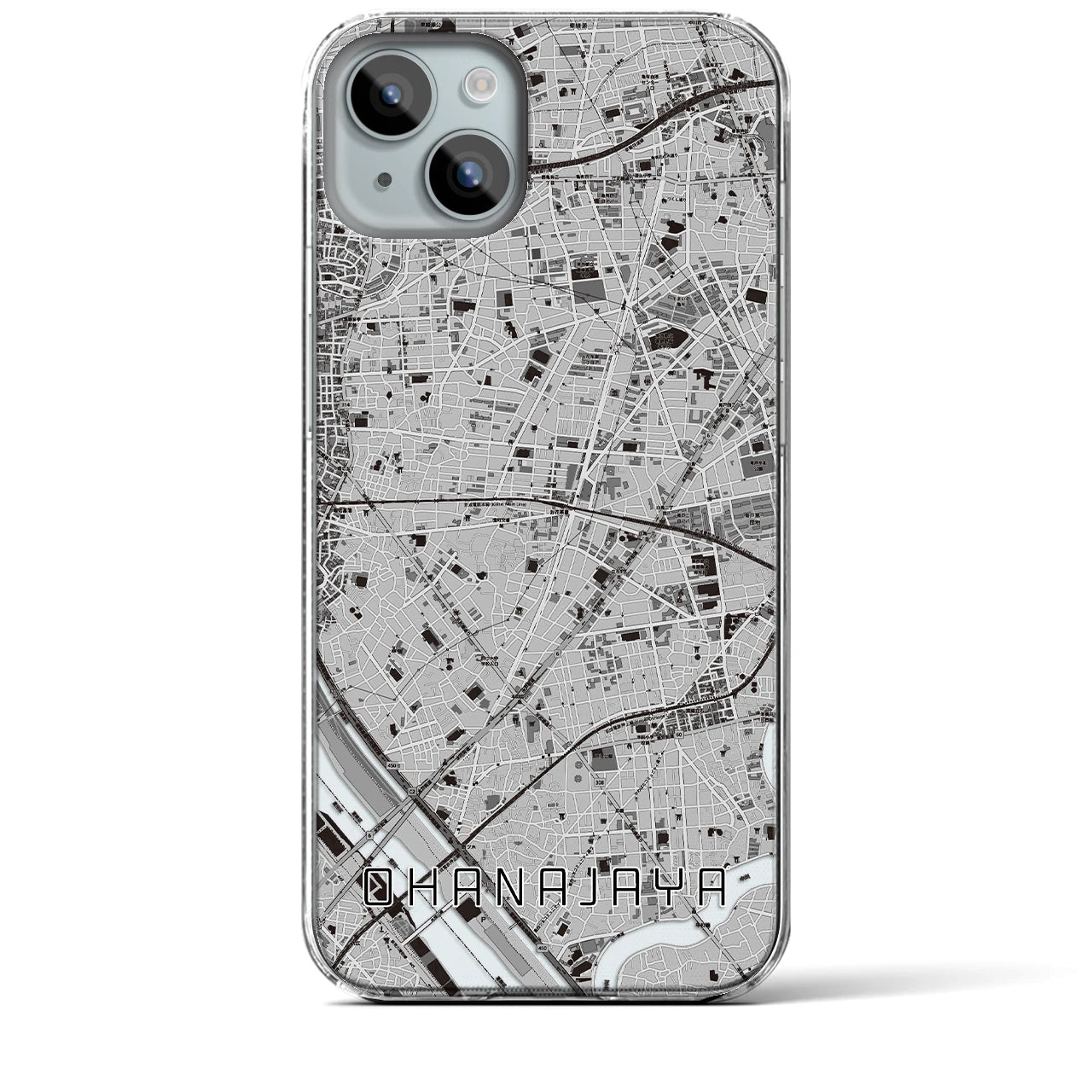 【お花茶屋(東京都)】地図柄iPhoneケース(クリアタイプ)