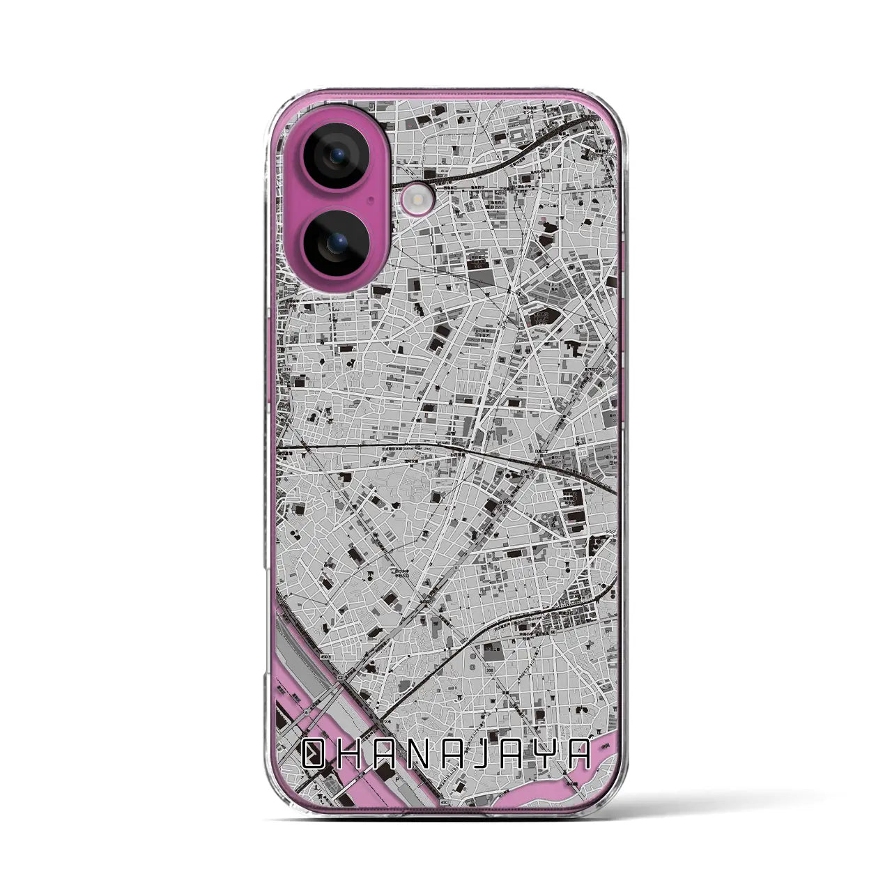 【お花茶屋(東京都)】地図柄iPhoneケース(クリアタイプ)