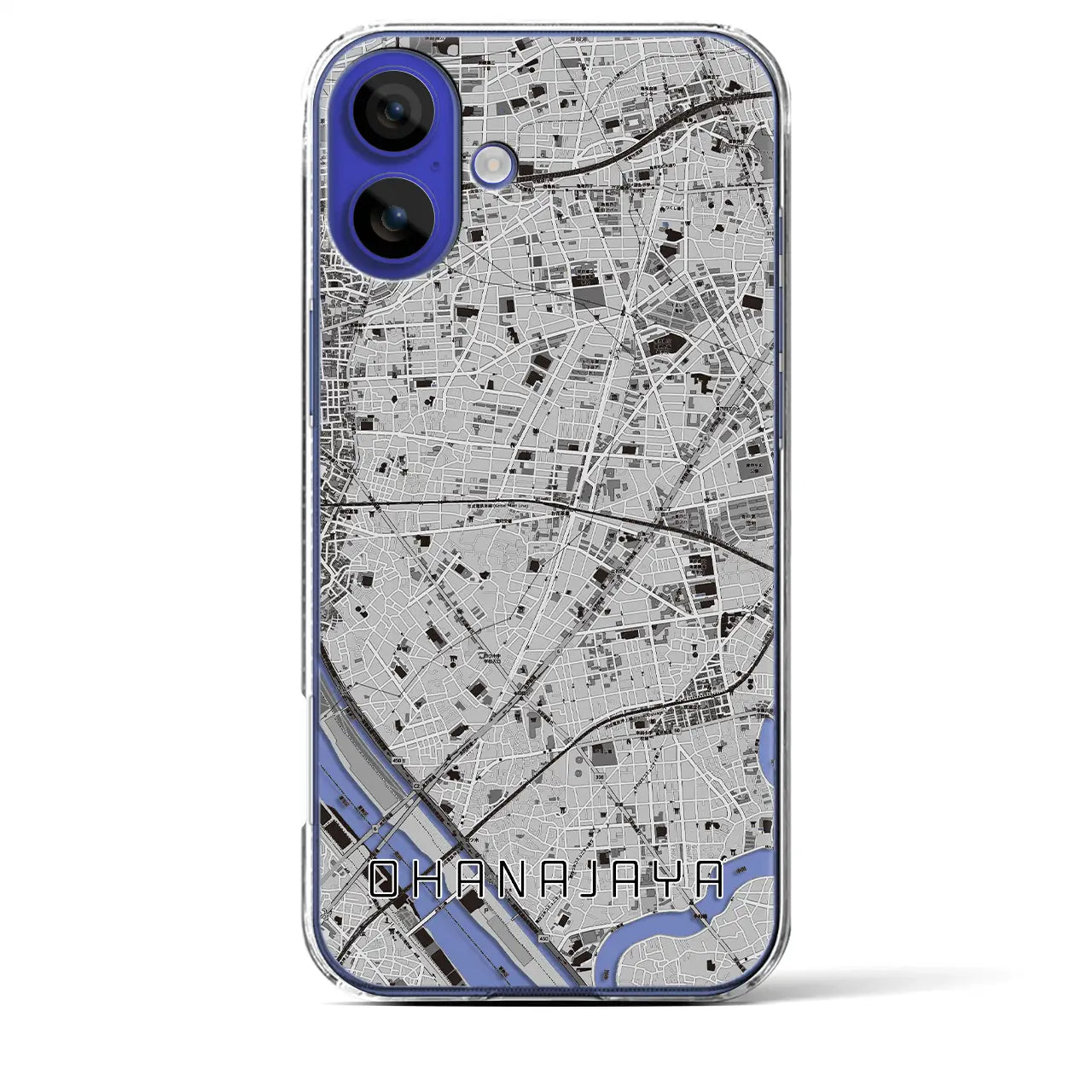 【お花茶屋(東京都)】地図柄iPhoneケース(クリアタイプ)