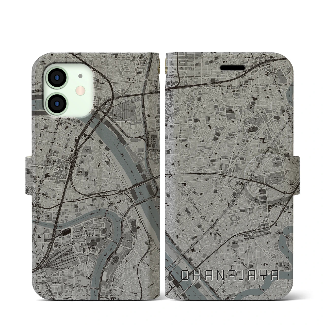 【お花茶屋(東京都)】地図柄iPhoneケース(手帳タイプ)