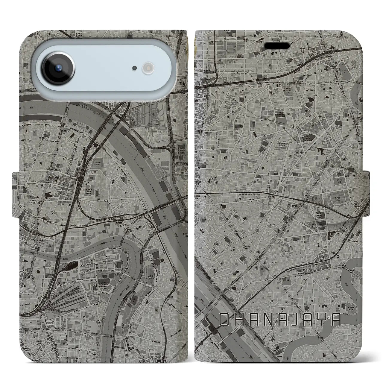 【お花茶屋(東京都)】地図柄iPhoneケース(手帳タイプ)