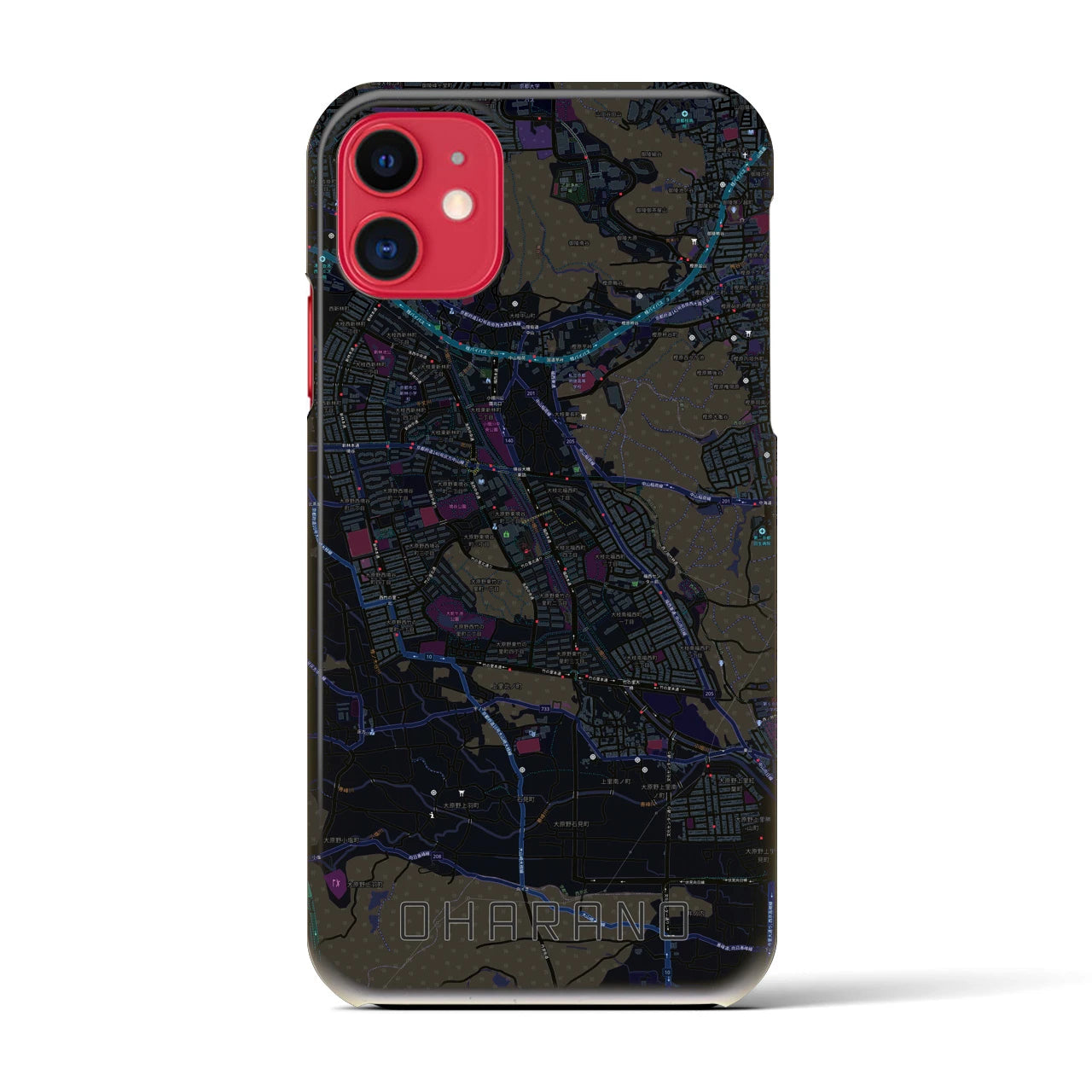 【大原野(京都府)】地図柄iPhoneケース(バックカバータイプ)
