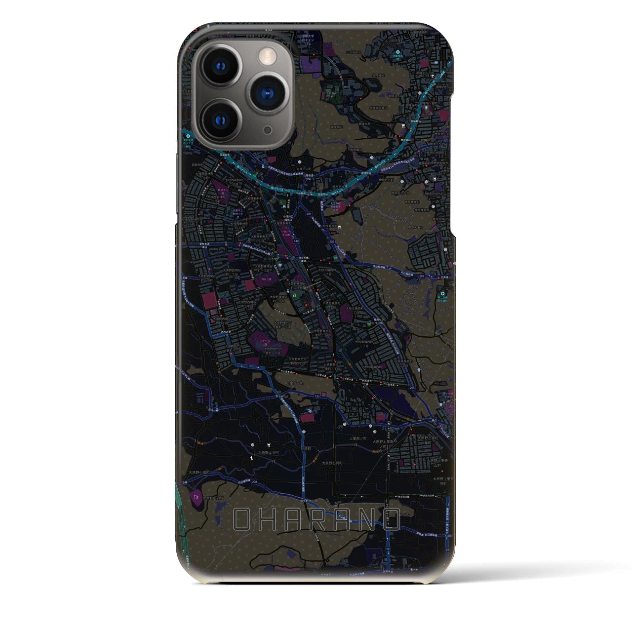 【大原野(京都府)】地図柄iPhoneケース(バックカバータイプ)