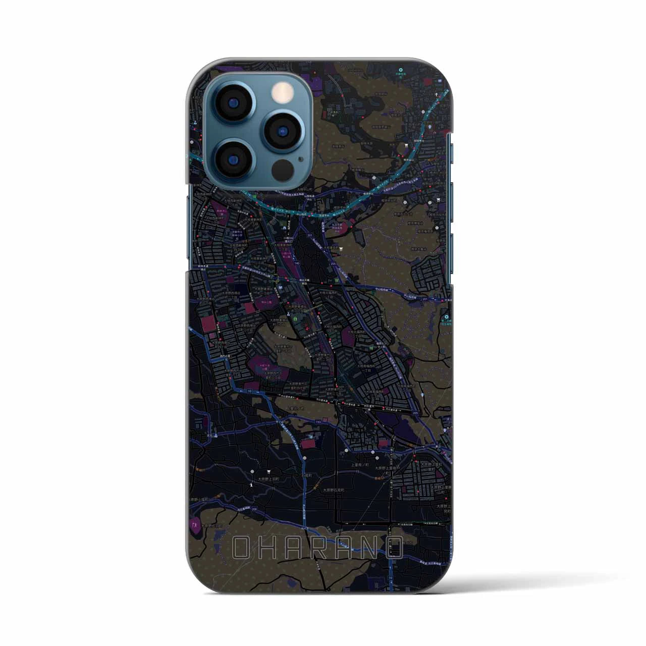 【大原野(京都府)】地図柄iPhoneケース(バックカバータイプ)
