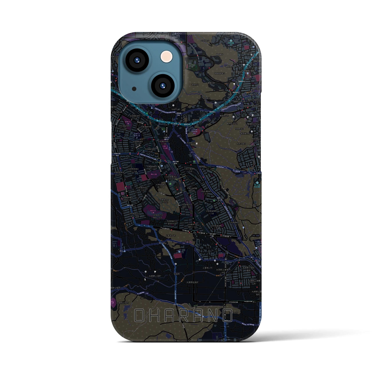 【大原野(京都府)】地図柄iPhoneケース(バックカバータイプ)