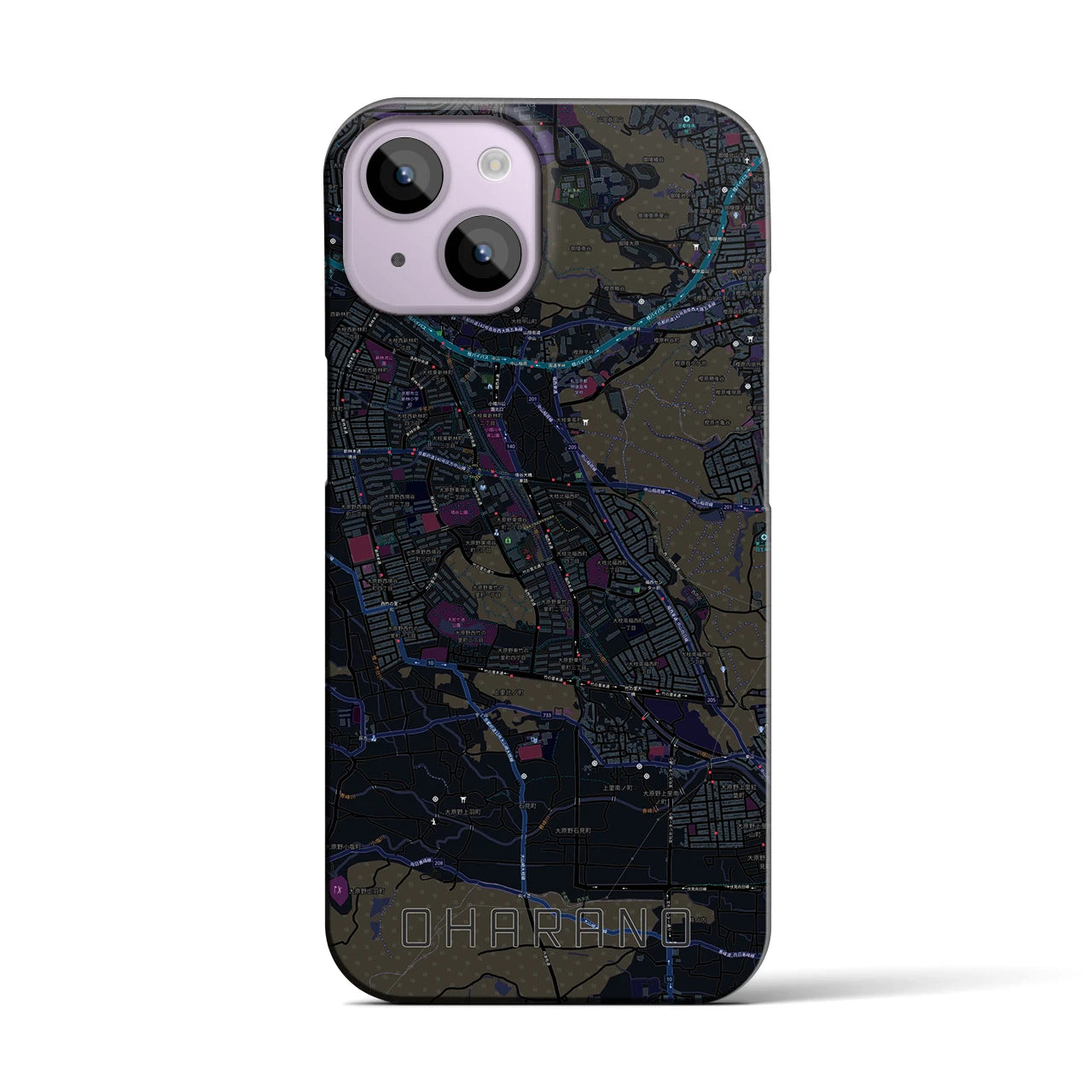 【大原野(京都府)】地図柄iPhoneケース(バックカバータイプ)