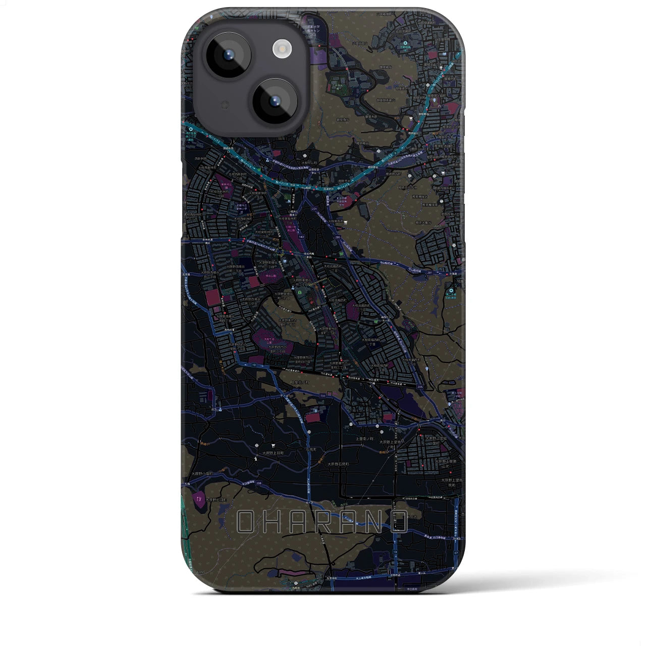 【大原野(京都府)】地図柄iPhoneケース(バックカバータイプ)
