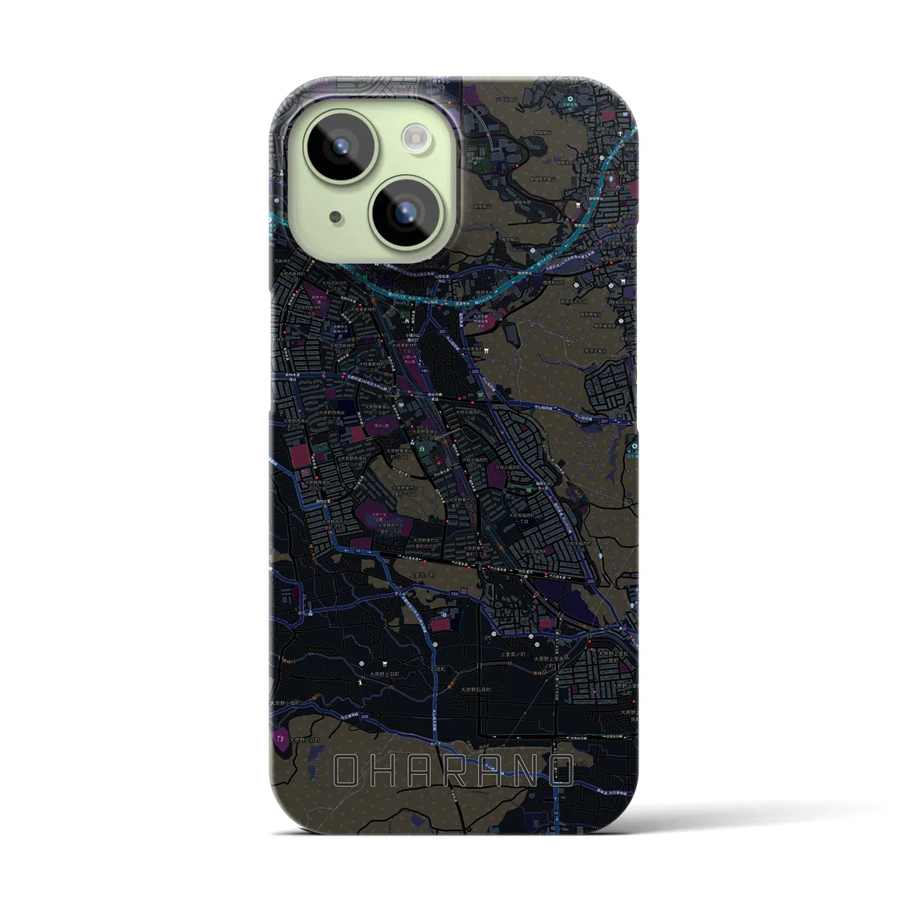 【大原野(京都府)】地図柄iPhoneケース(バックカバータイプ)