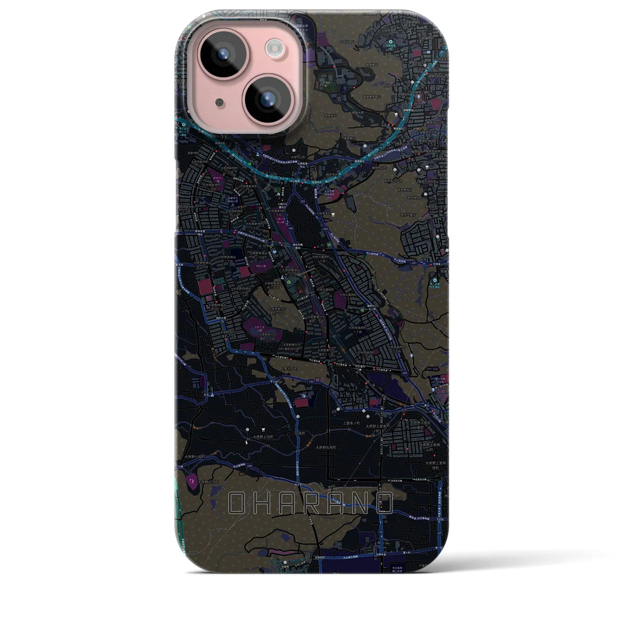 【大原野(京都府)】地図柄iPhoneケース(バックカバータイプ)