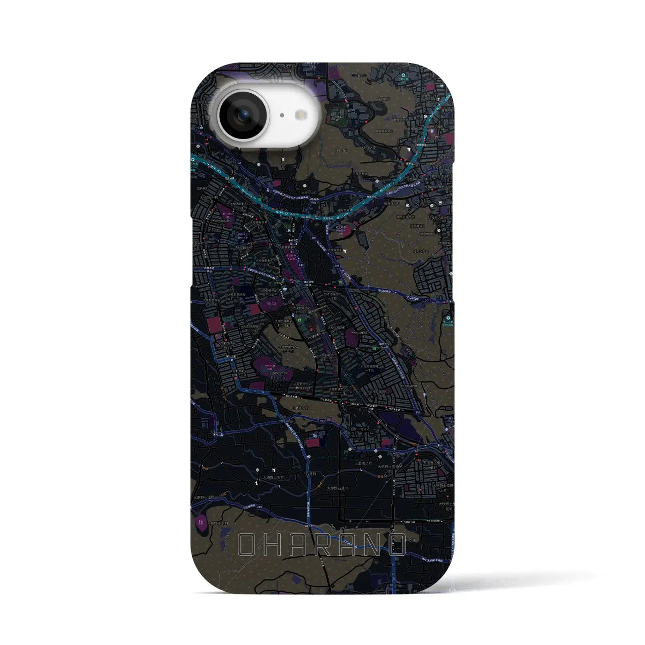 【大原野(京都府)】地図柄iPhoneケース(バックカバータイプ)