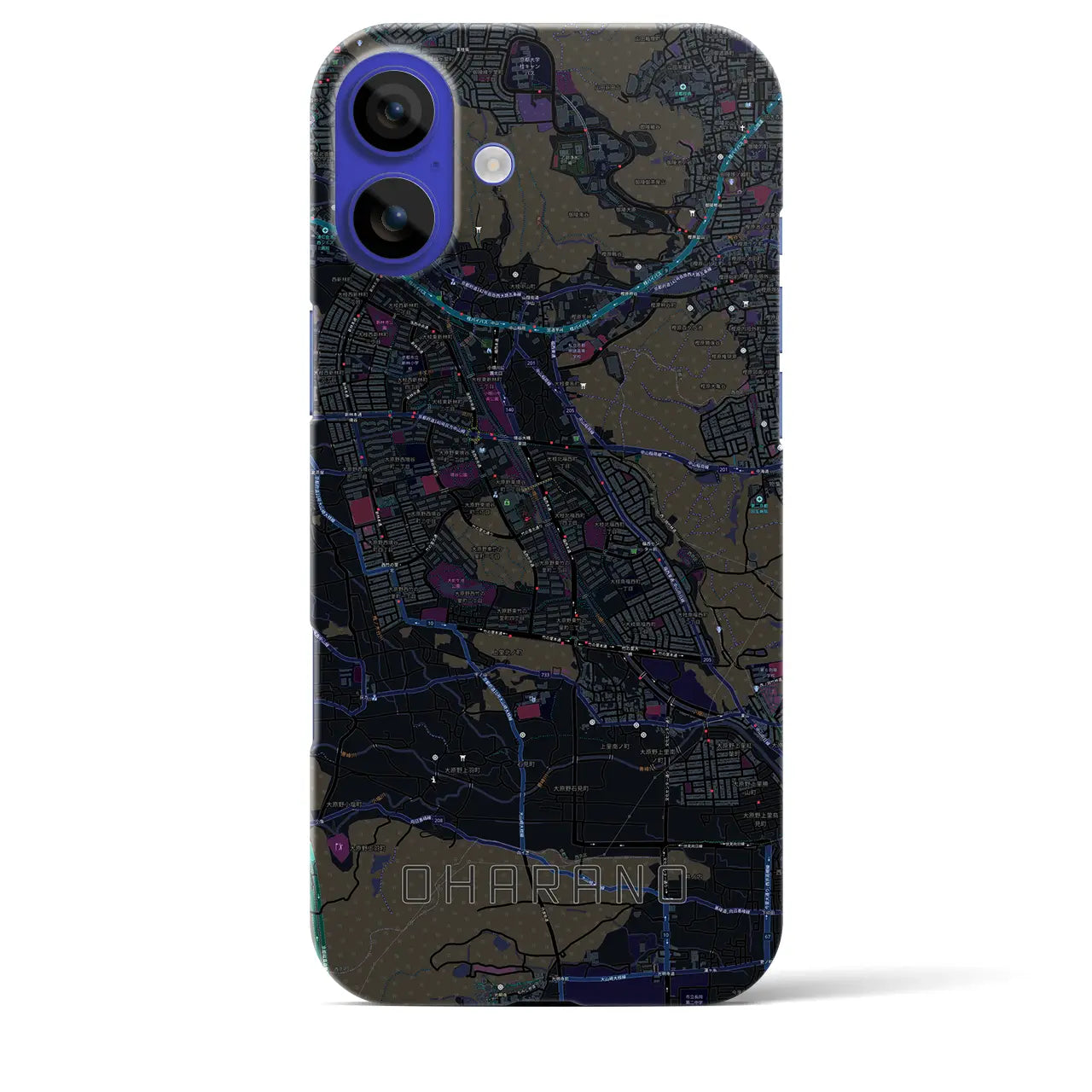 【大原野(京都府)】地図柄iPhoneケース(バックカバータイプ)