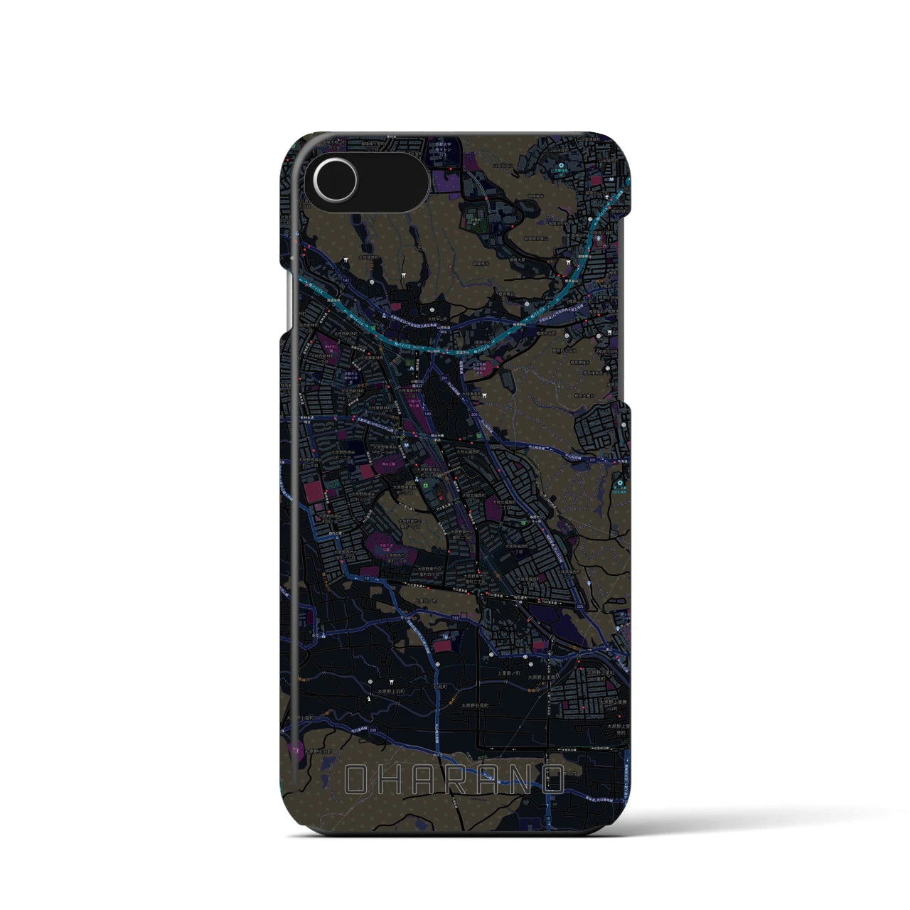 【大原野(京都府)】地図柄iPhoneケース(バックカバータイプ)