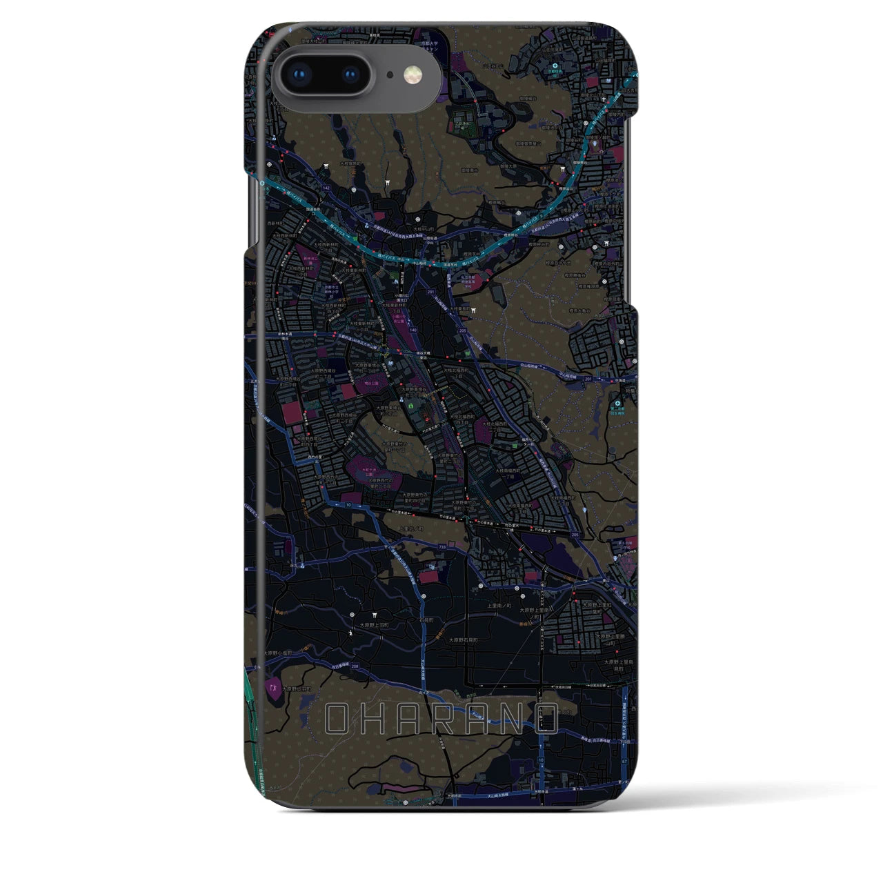 【大原野(京都府)】地図柄iPhoneケース(バックカバータイプ)