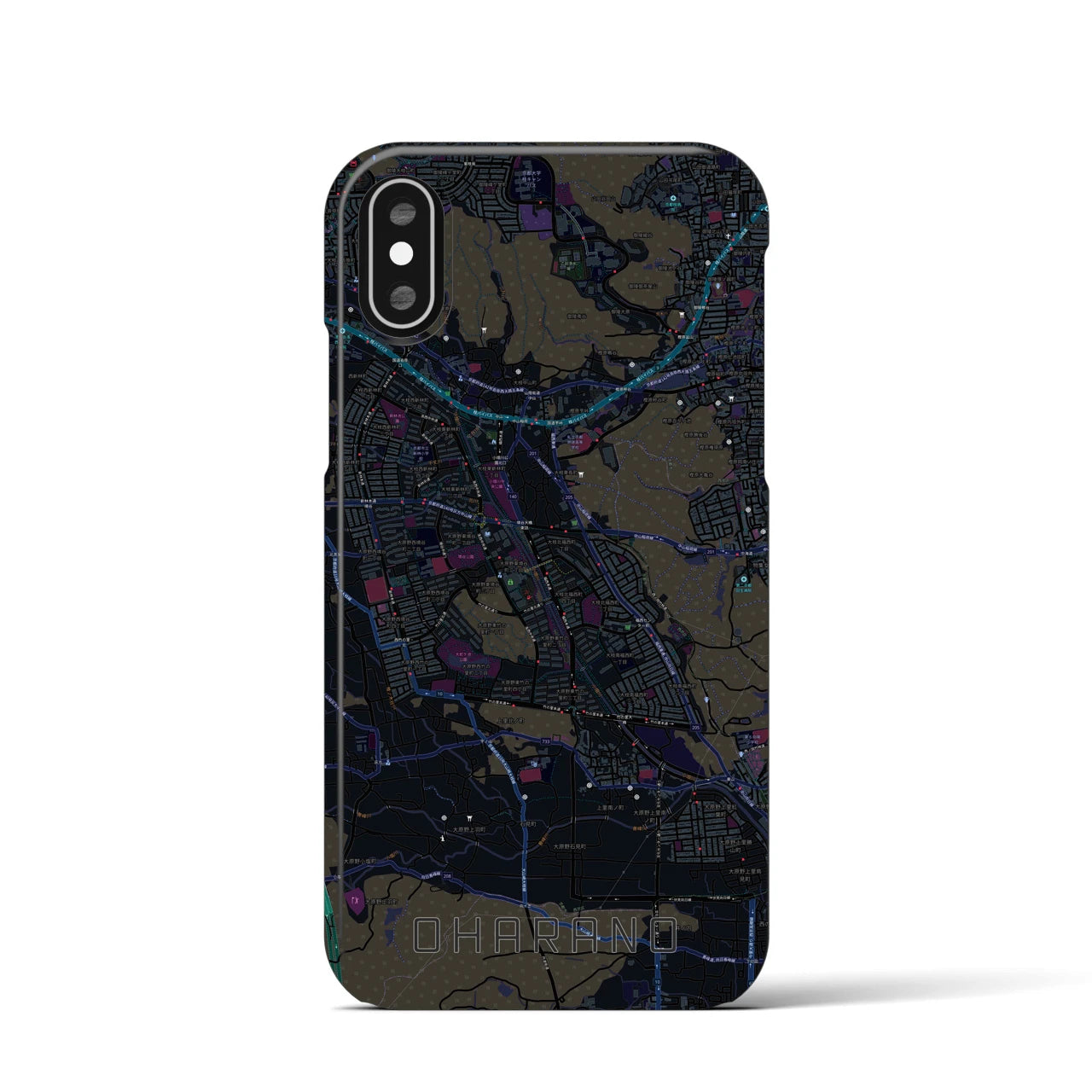 【大原野(京都府)】地図柄iPhoneケース(バックカバータイプ)
