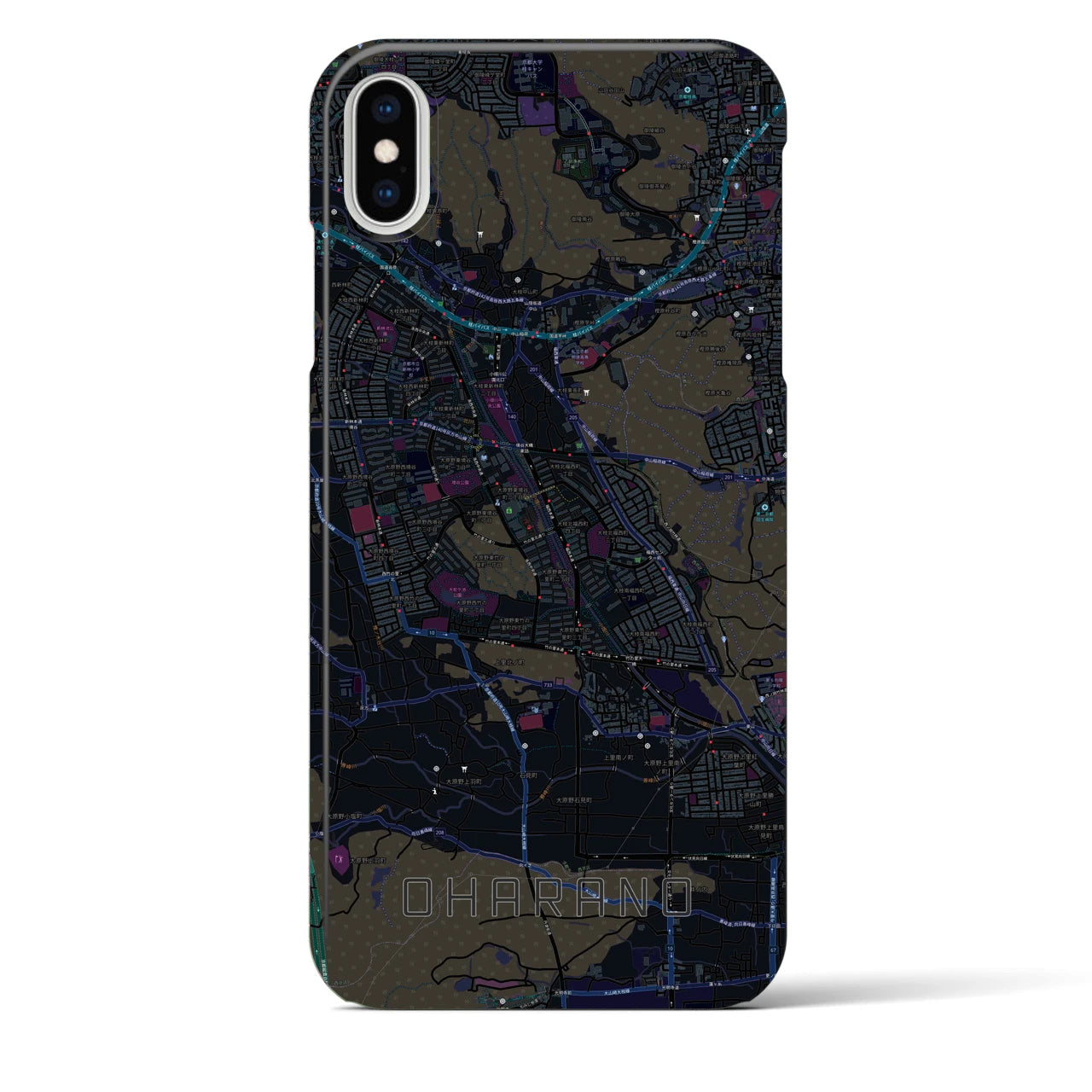 【大原野(京都府)】地図柄iPhoneケース(バックカバータイプ)